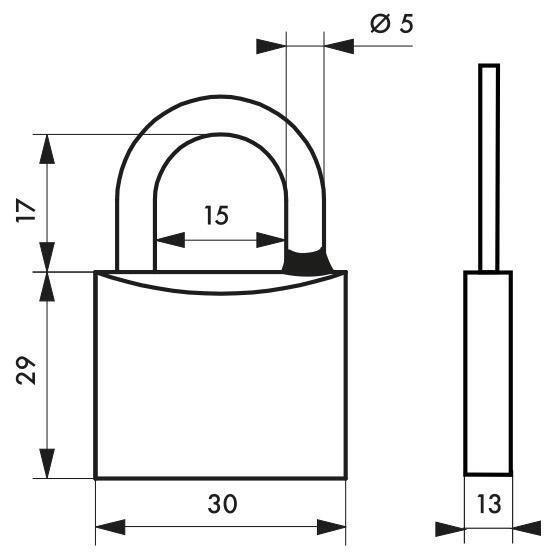 CANDADO DE SEGURIDAD PARA PUERTA 30MM DE LATÓN CON 2 LLAVES THIRARD - 2