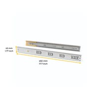GUÍA PARA CAJÓN 45CM ZINCADA FIJACIÓN LATERAL. - 6