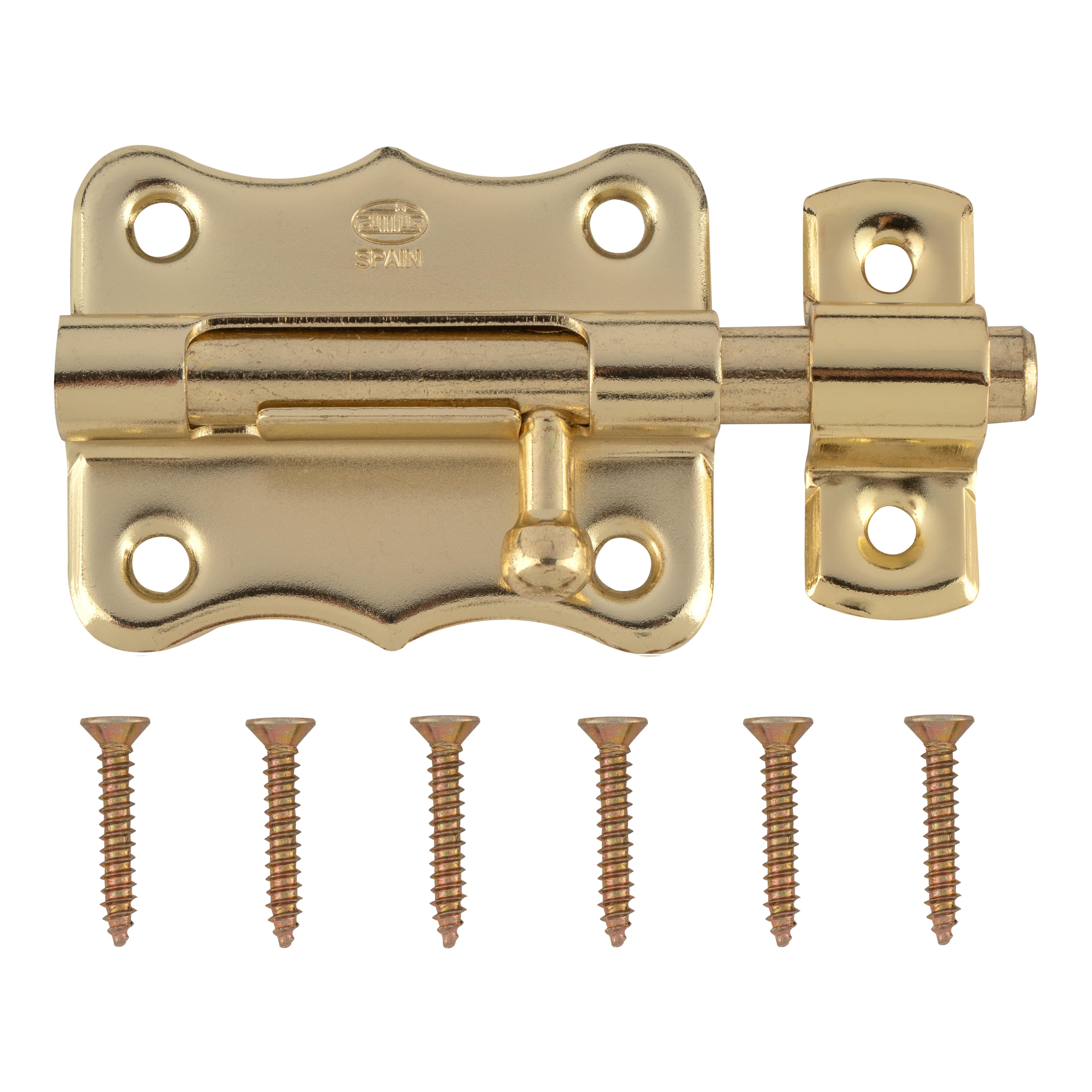 PESTILLO 60MM PUERTA DE SEGURIDAD PARA INTERIOR LATONADO AMIG - 2