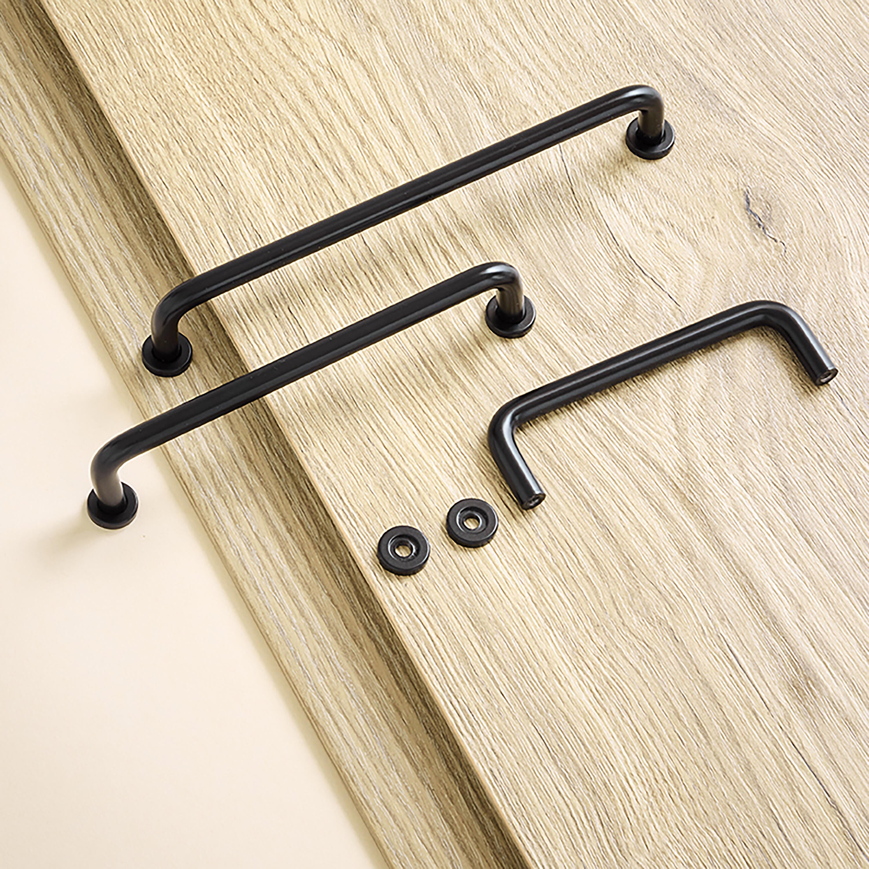 4 Puxadores para móvel asa zamak preto 128 mm Inspire Ines - 3