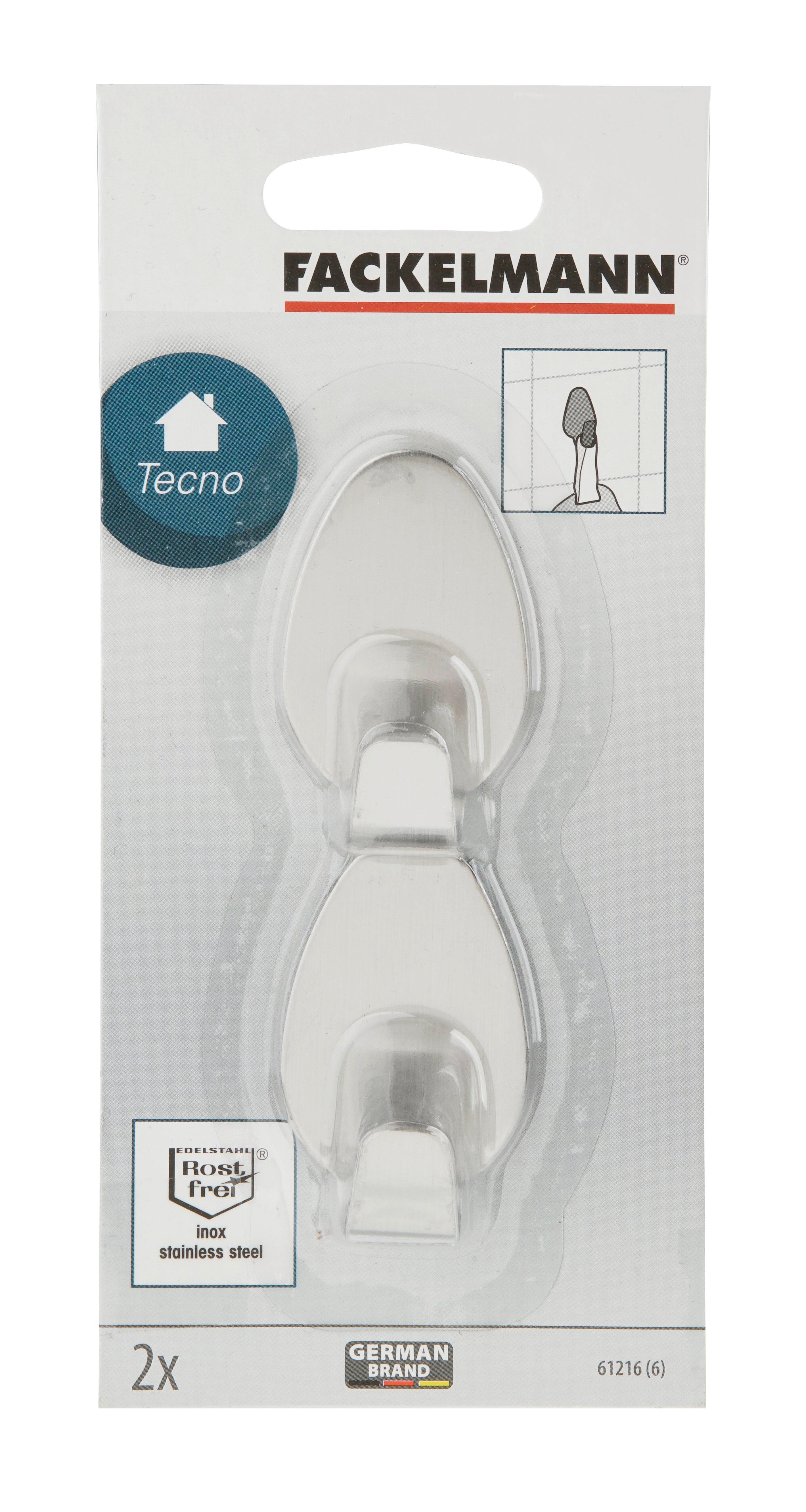 Perchas adhesivas ovaladas inox Fackelmann Leroy Merlin