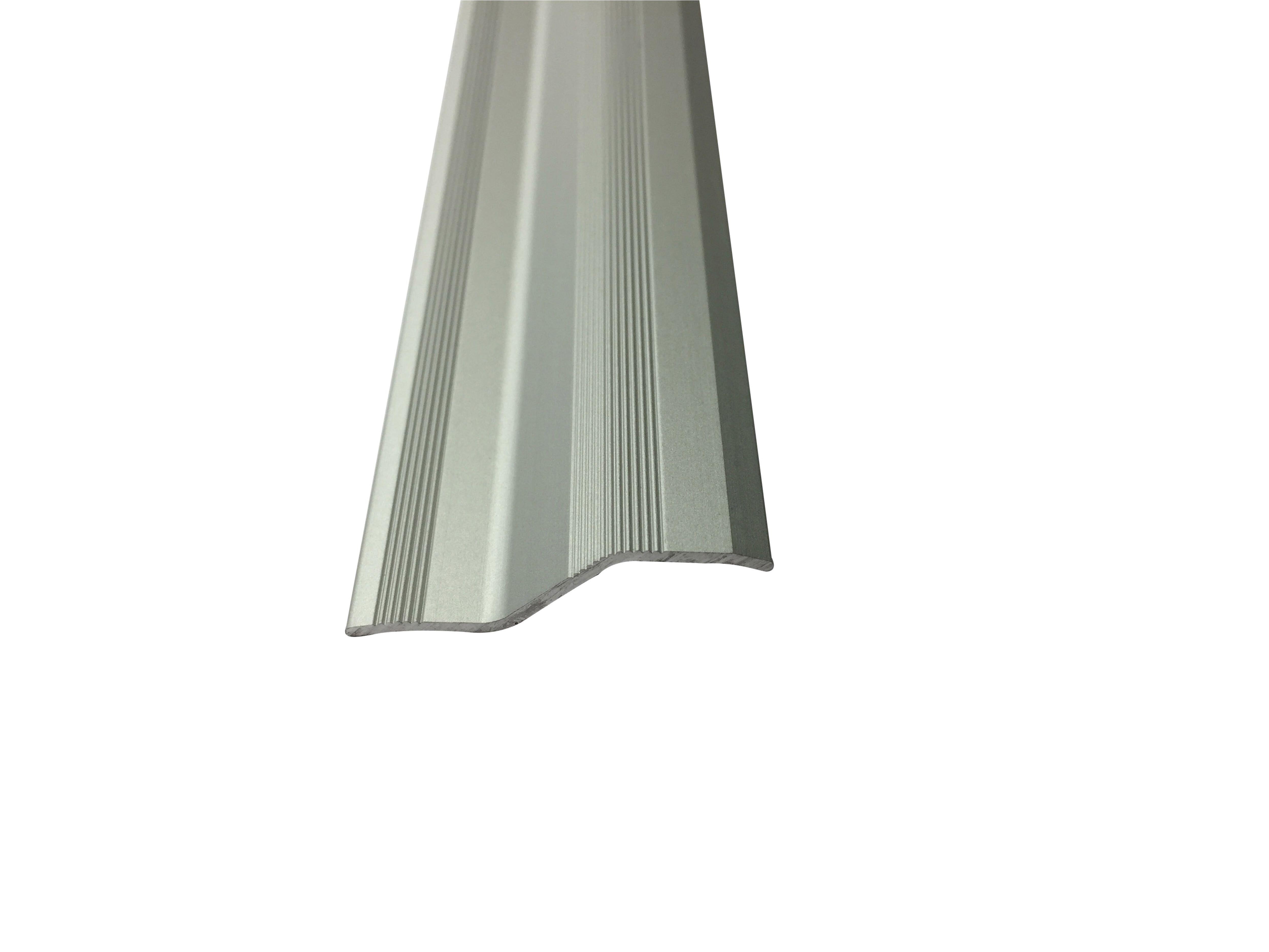 PERFIL TRANSICIÓN SUELO DESNIVEL ADHESIVO ALUMINIO ESTRIADO PLATA 90CM - 2
