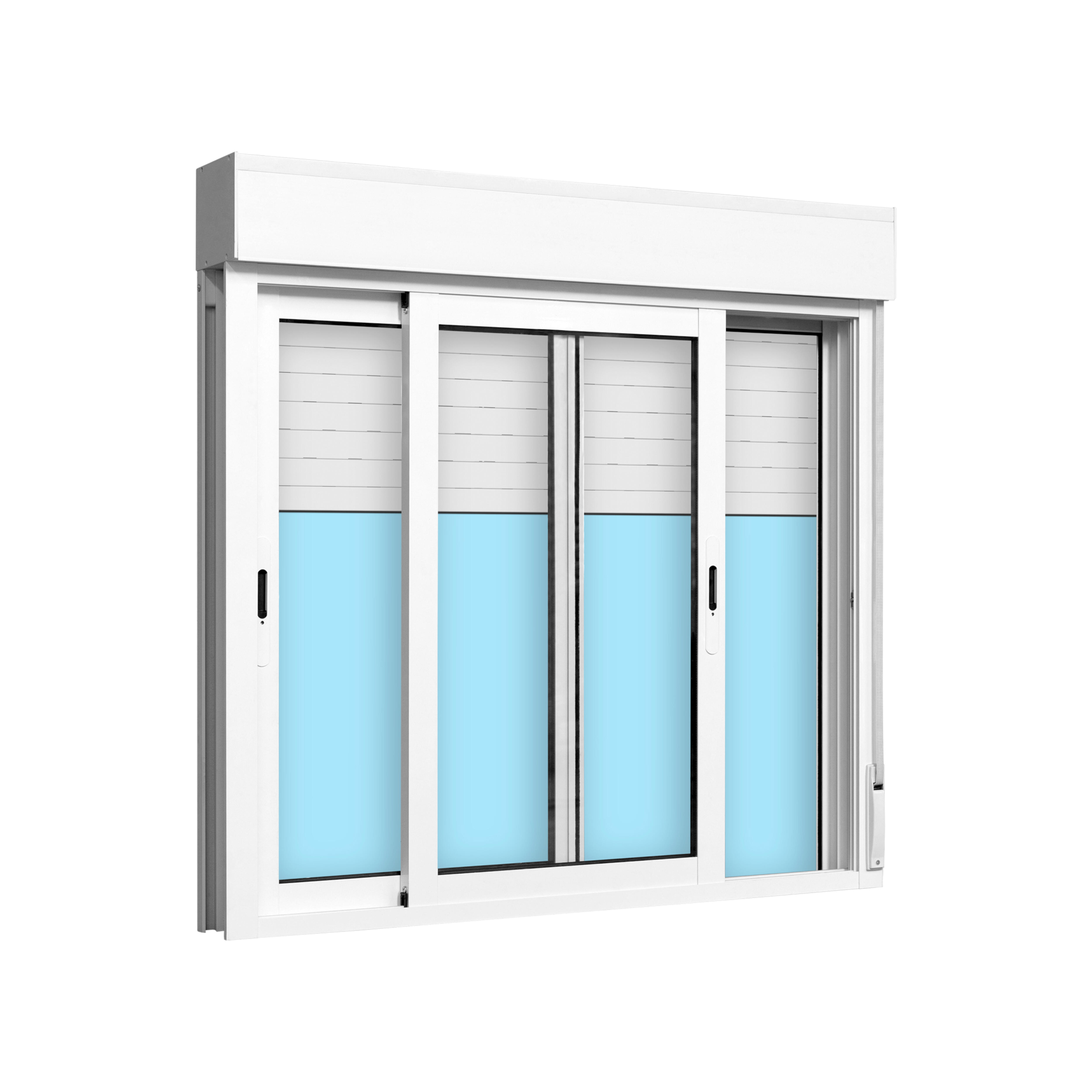 VENTANA ALUMINIO CORREDERA CON PERSIANA BLANCA 120X115CM - 2