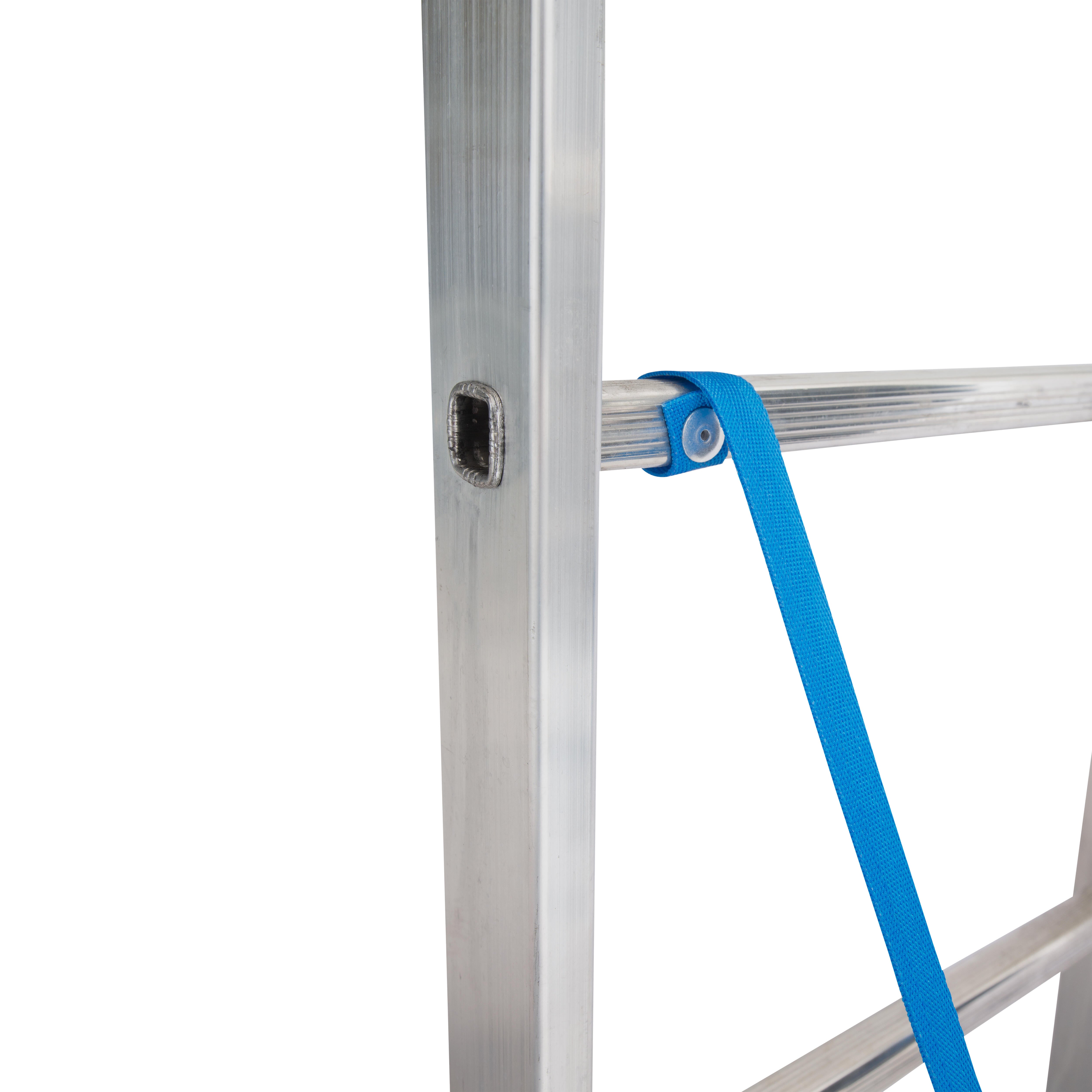 ESCALERA METÁLICA TRANSFORMABLE DE ALUMINIO 8+8 PELDAÑOS - 4