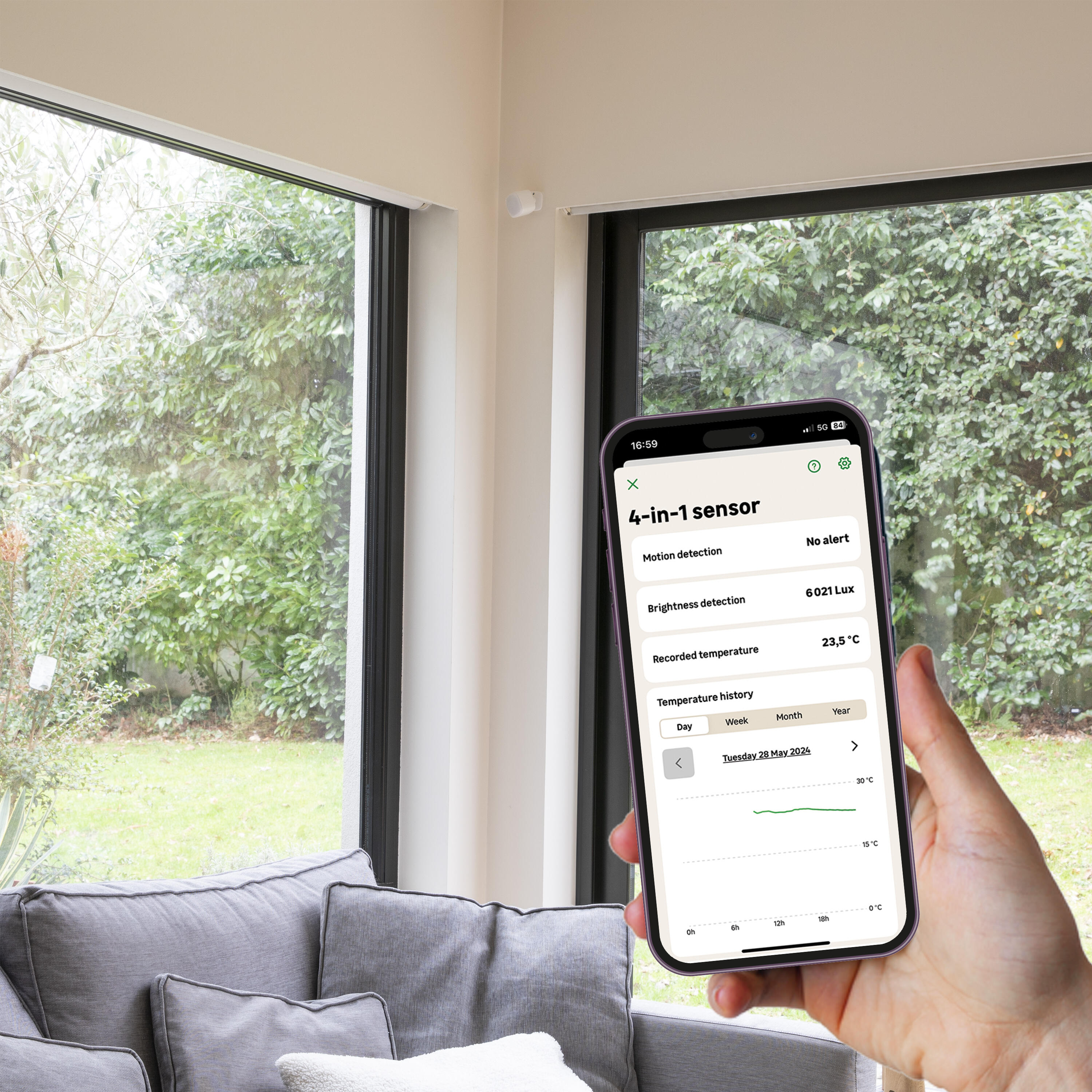 Sensor 4 em 1 de movimento, temperatura, humidade e luz Lexman - 4