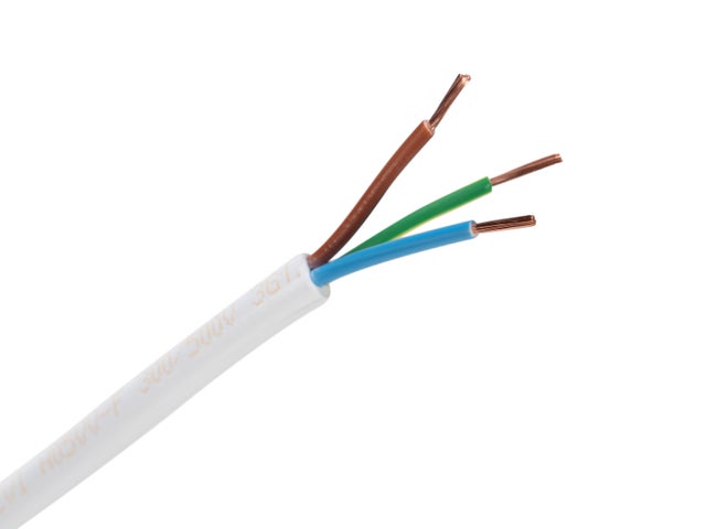 CABLE ELÉCTRICO H05VV-F 3G 1.5MM2 BLANCO 10M