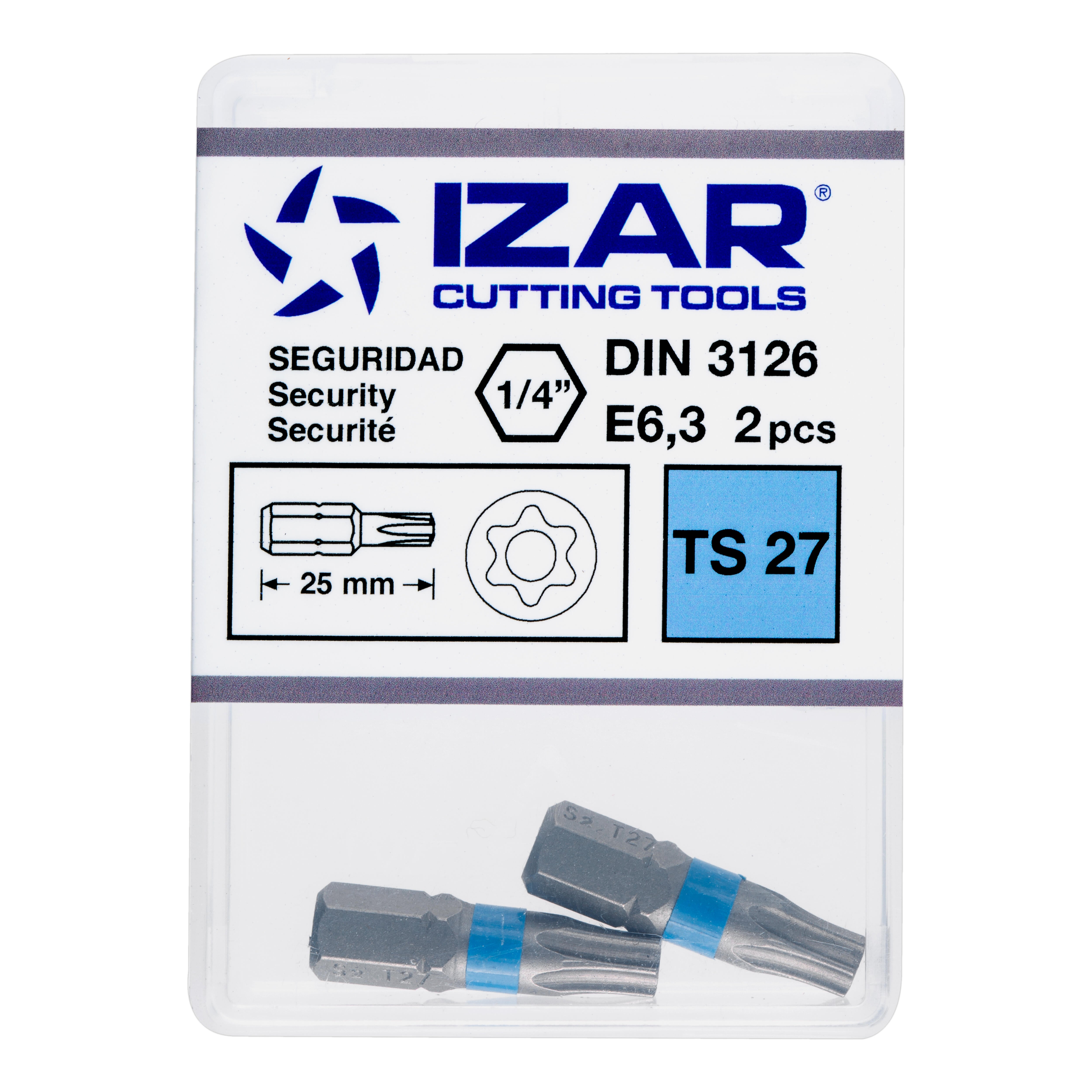 PUNTAS PARA ATORNILLADOR TORX  PTS27 CORTA L25 IZAR 2 UDS - 3