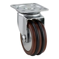 RUEDA MOBILIARIO 50MM MADERA. HASTA 30KG. LLANTA CROMADO - 2