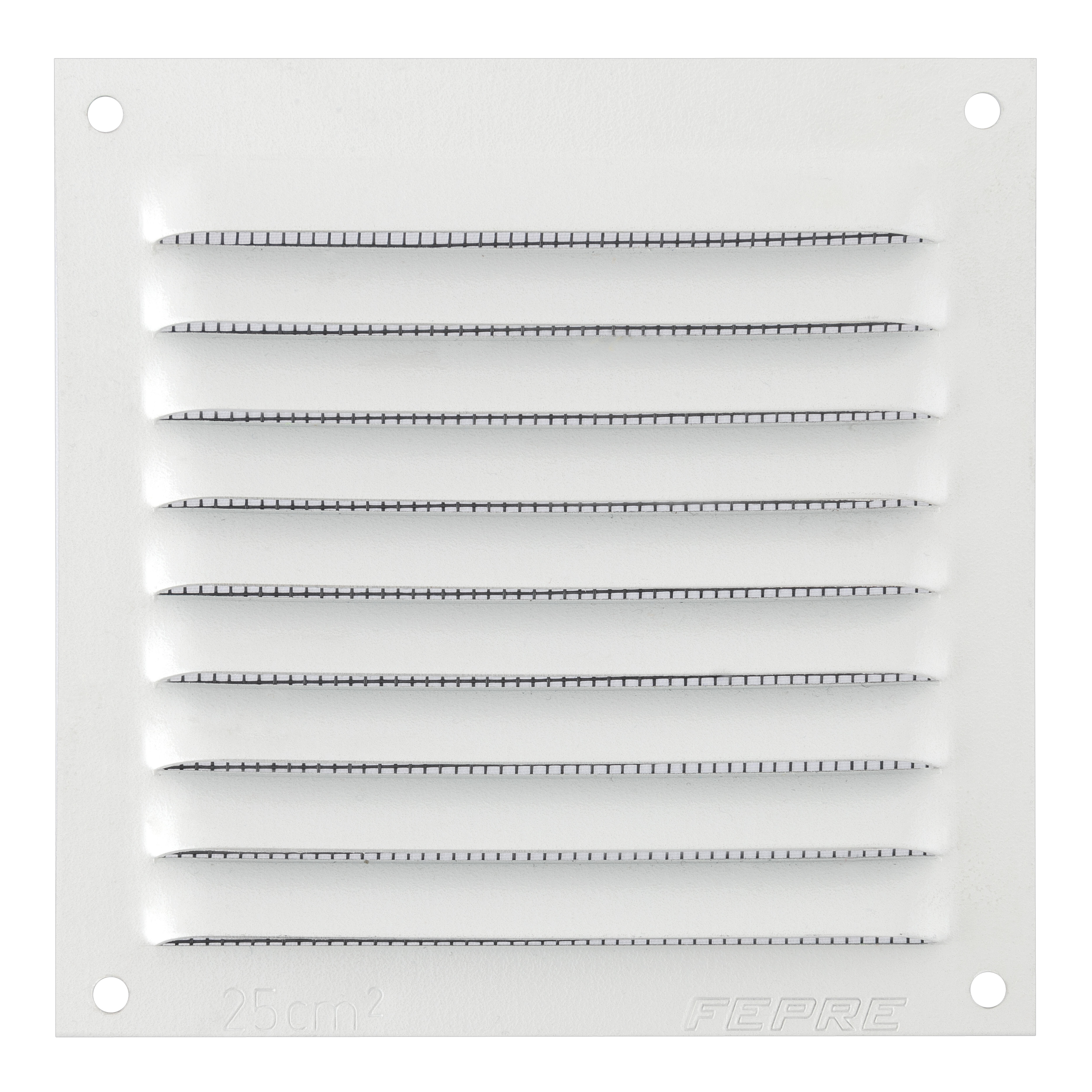 REJILLA DE VENTILACION CON MOSQUITERA SOBREPONER ALUMINIO BLANCO 10 X 10 CM. ESPESOR 0.8  MM - 2