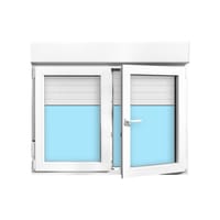 VENTANA PVC OSCILOBATIENTE CON PERSIANA BLANCA 140X118CM - 2