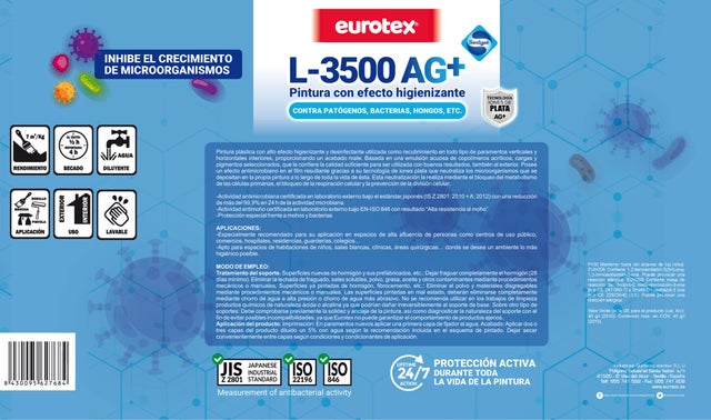 PINTURA PLASTICA BLANCA MATE 4L L3500 AG+