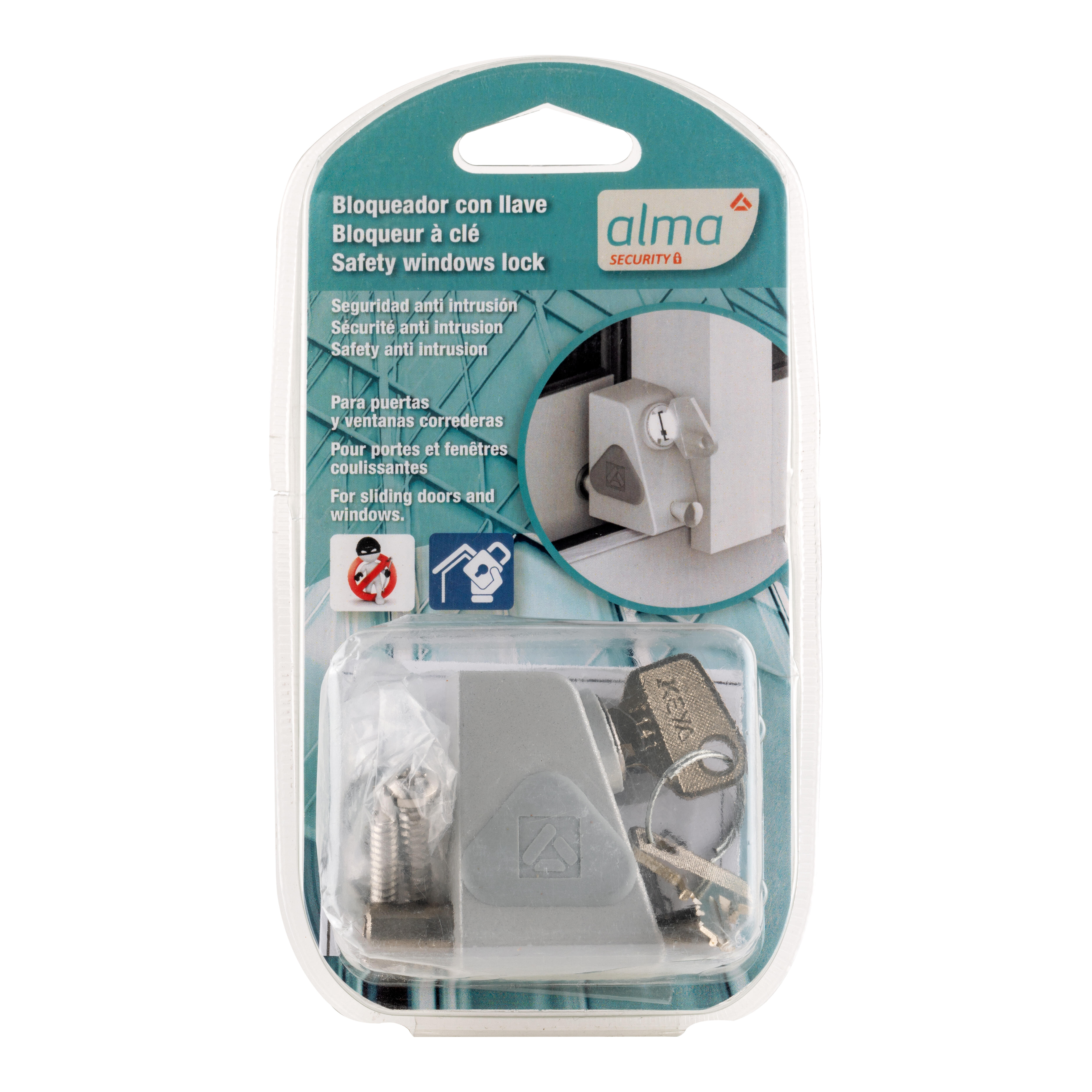 BLOQUEO CON LLAVE PARA VENTANA CORREDERA PLATA - 2