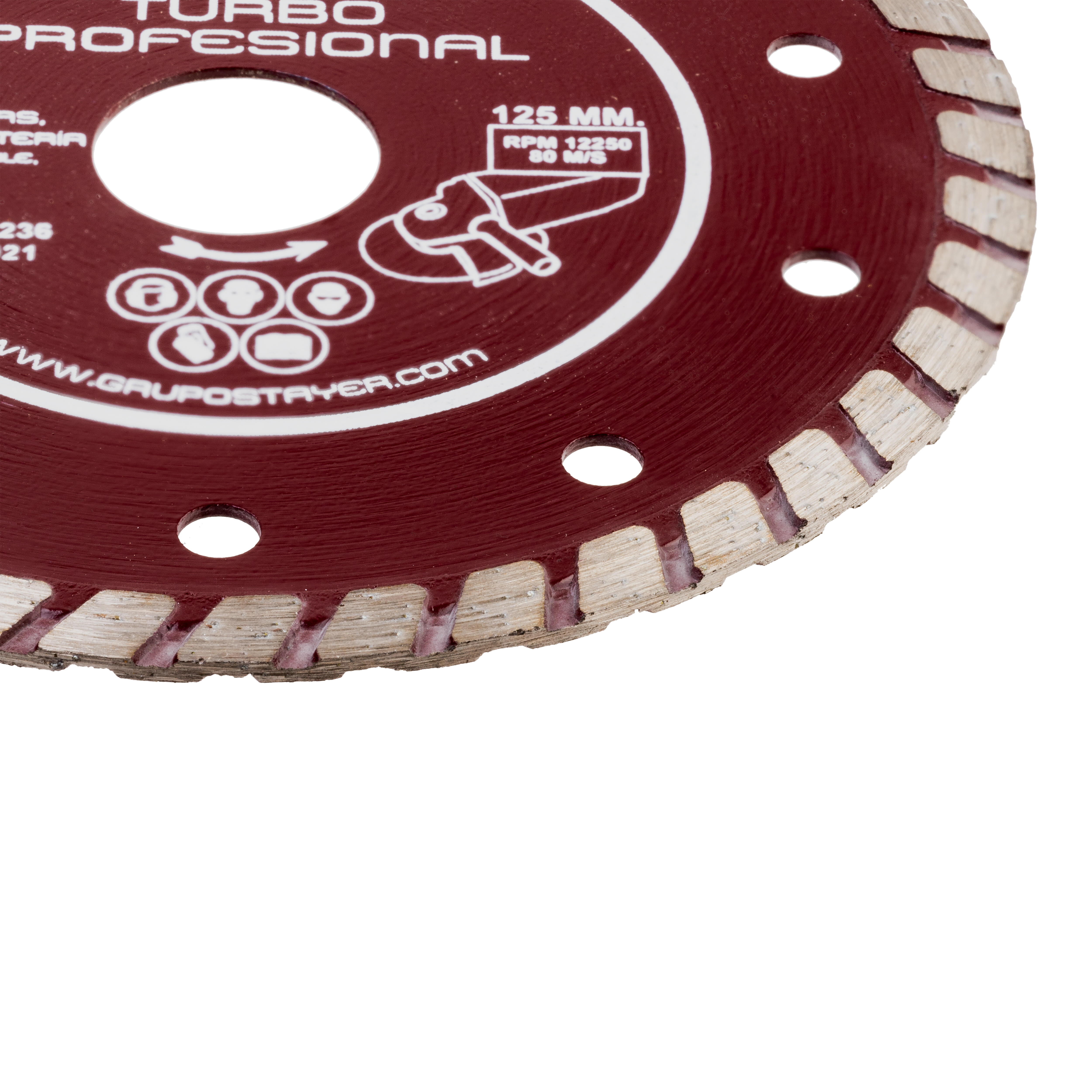 DISCO DE DIAMANTE AMOLADORA CORTE GENERAL DE OBRA BANDA CONTÍNUA TURBO 125MM STAYER - 3