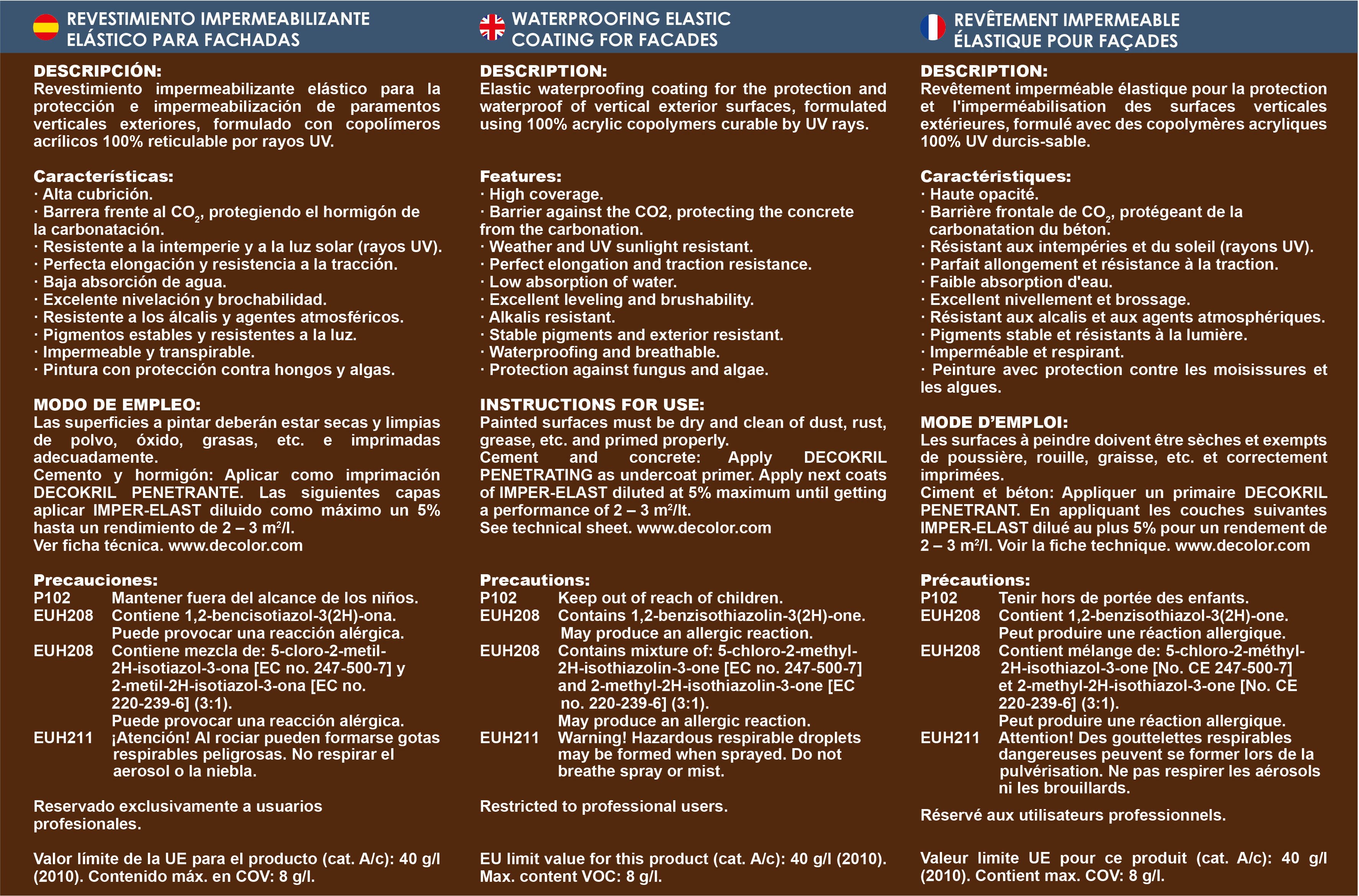 REVESTIMIENTO FACHADA MATE IMPER-ELAST 4L BLANCO - 2