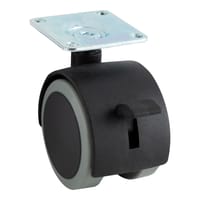 RUEDA DOBLE 50MM POLIURETANO. HASTA 50KG. LLANTA PLÁSTICO - 2