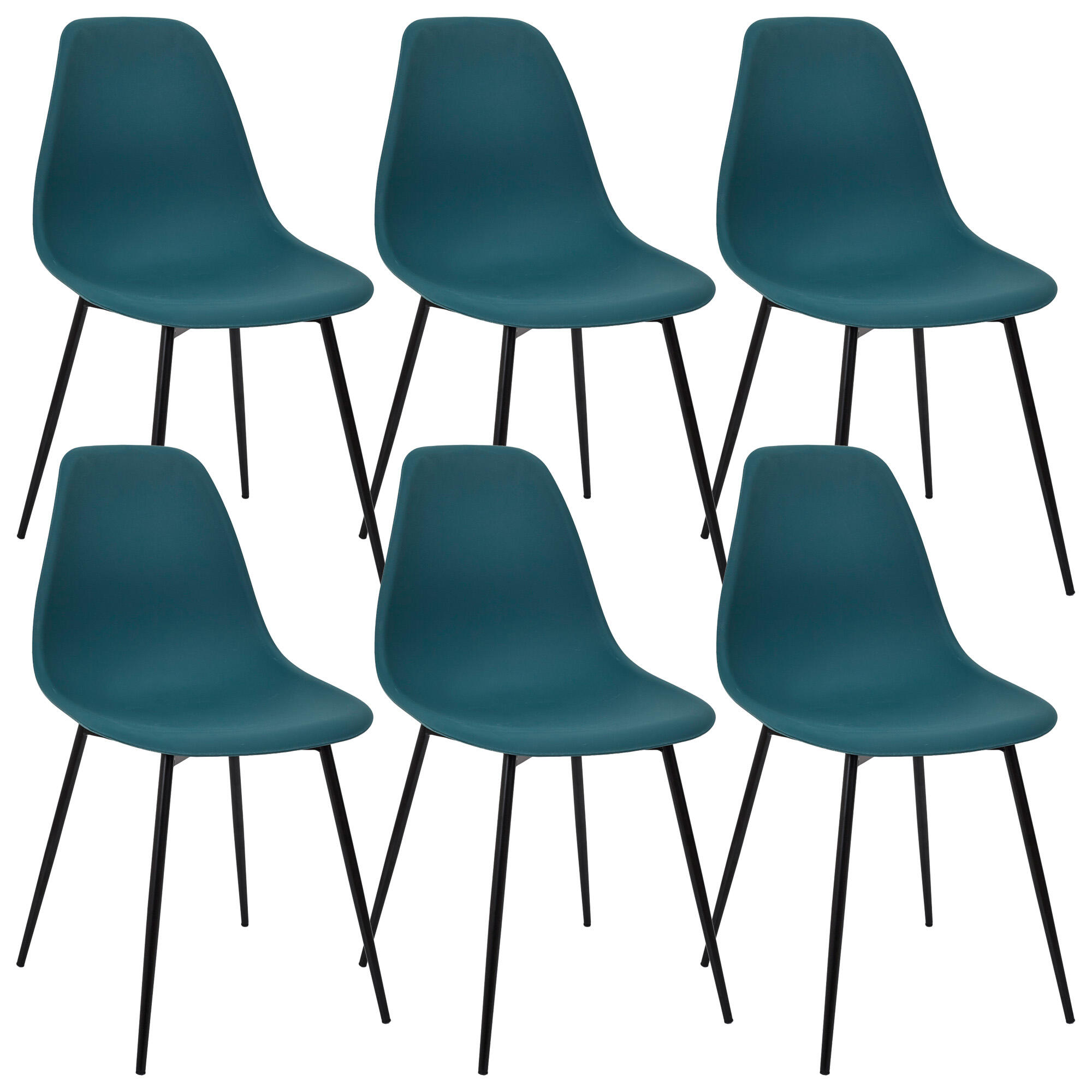 Pack de 6 sillas gustavo azul h84.8cm