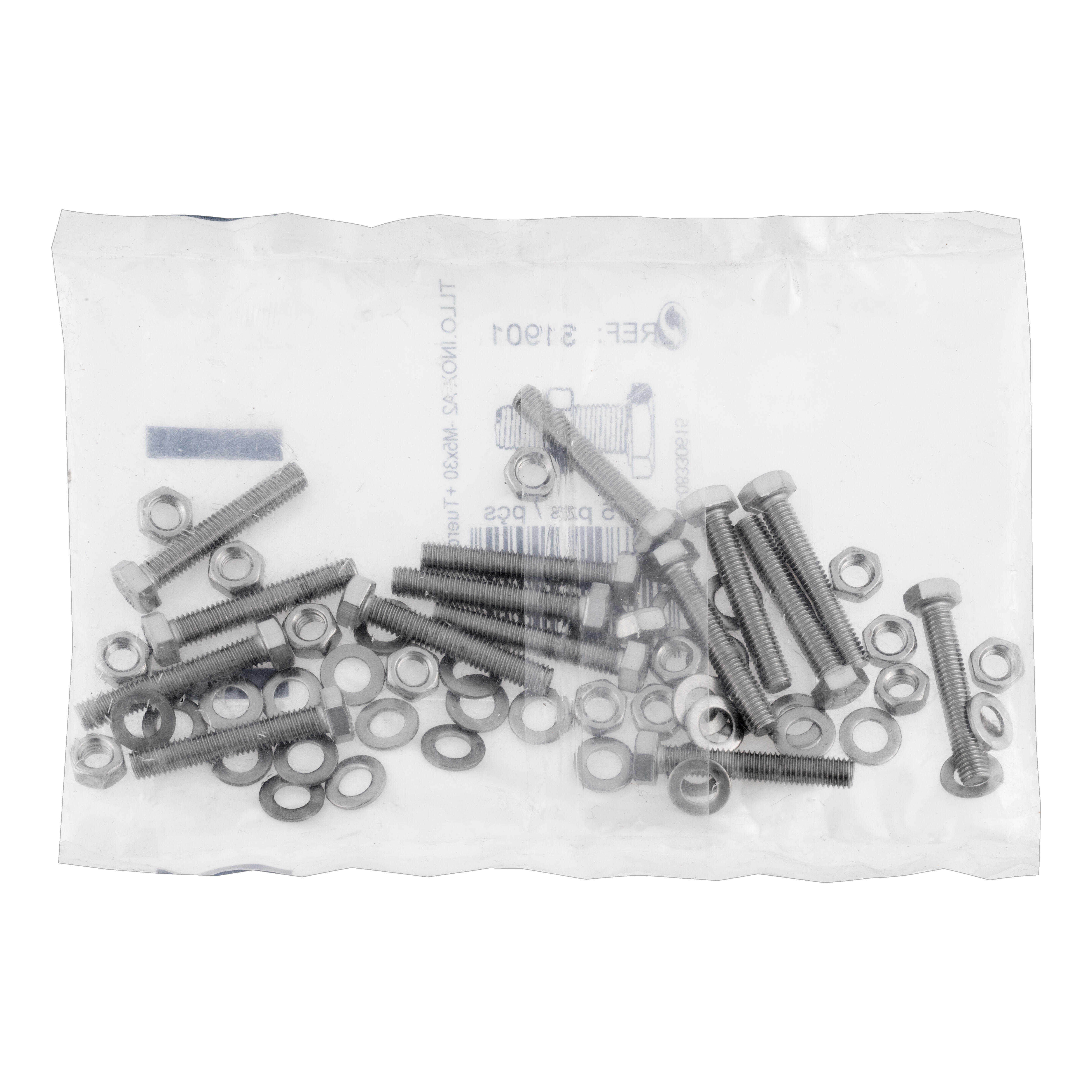 TORNILLOS MÉTRICO HEXAGONAL PARA METAL ACERO INOX 5X30MM. 15UDS - 4