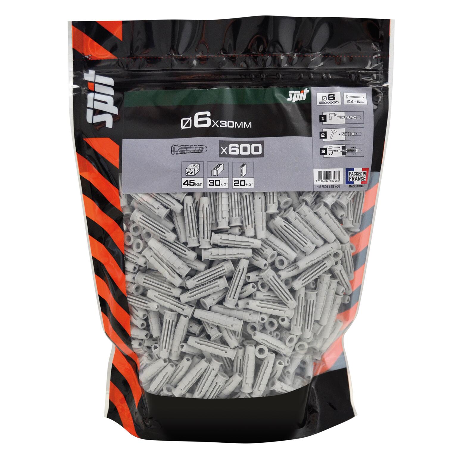 TACO DE EXPANSIÓN DE NYLON DIÁMETRO 6MM LONGITUD 30MM SPIT 600UDS - 3