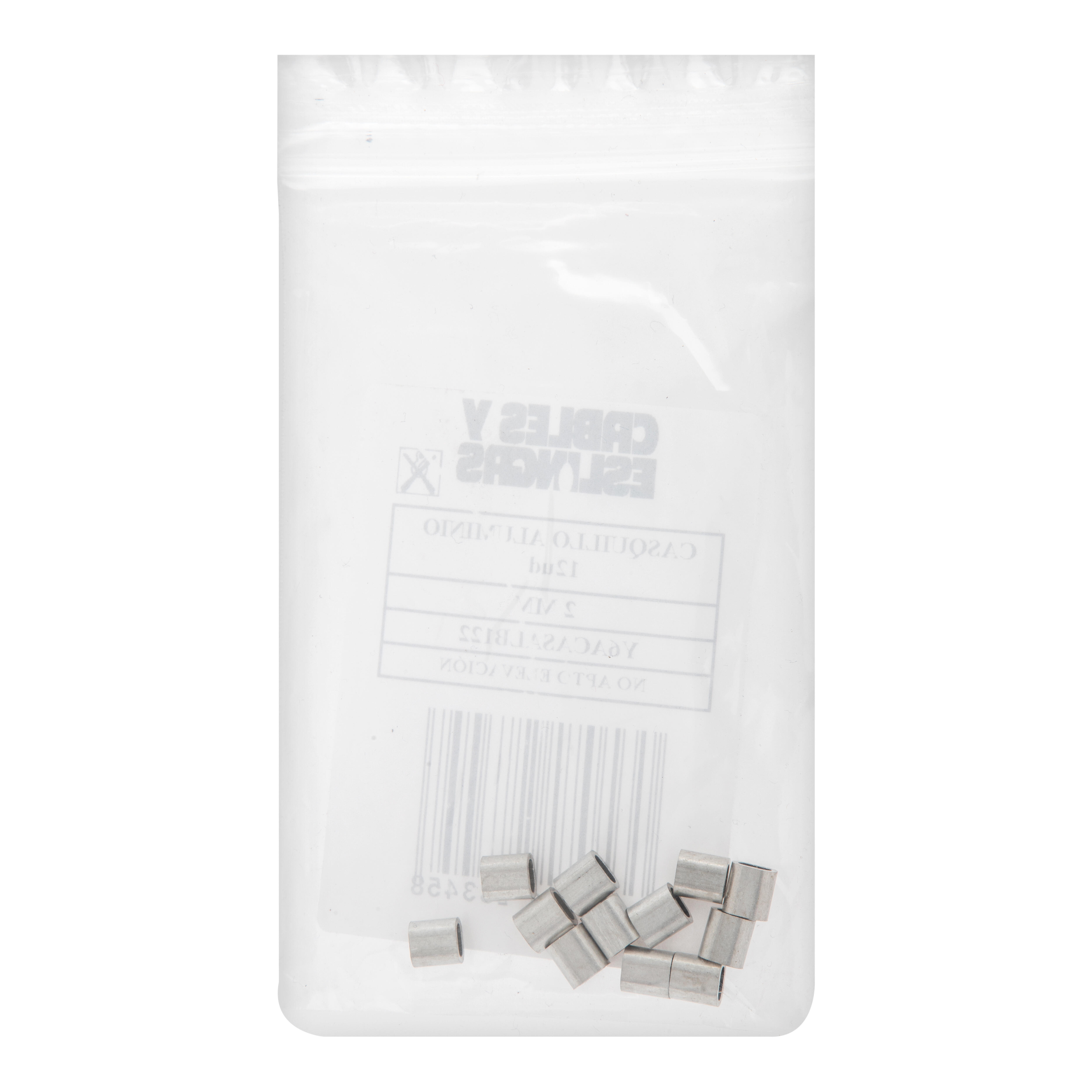 CASQUILLOS MANGUITOS ALUMINIO PARA CABLE 2 MM. 12 UDS - 2