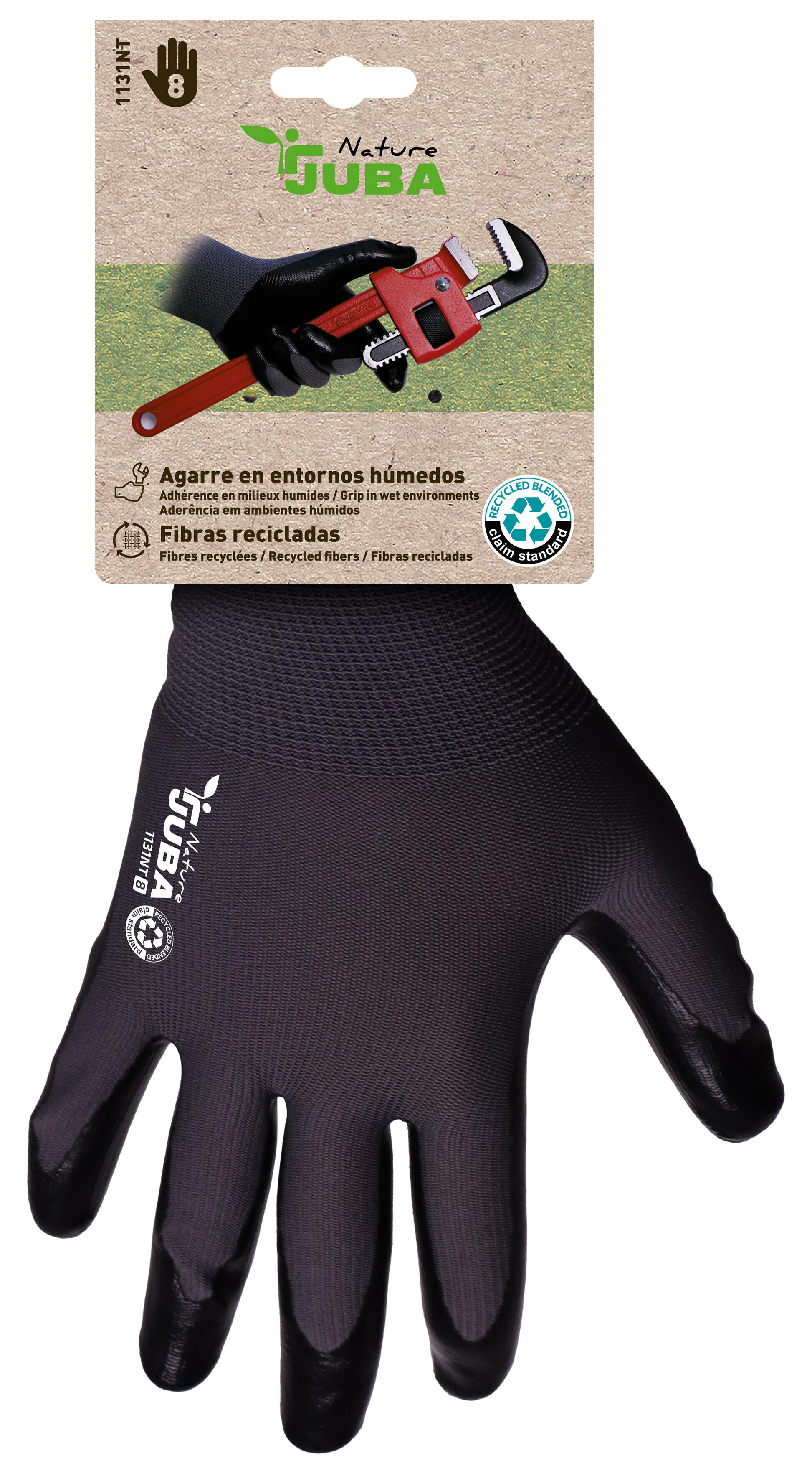 GUANTES DE POLYESTER NITRILO ESTANCO JUBA H1131NT T8 - 4