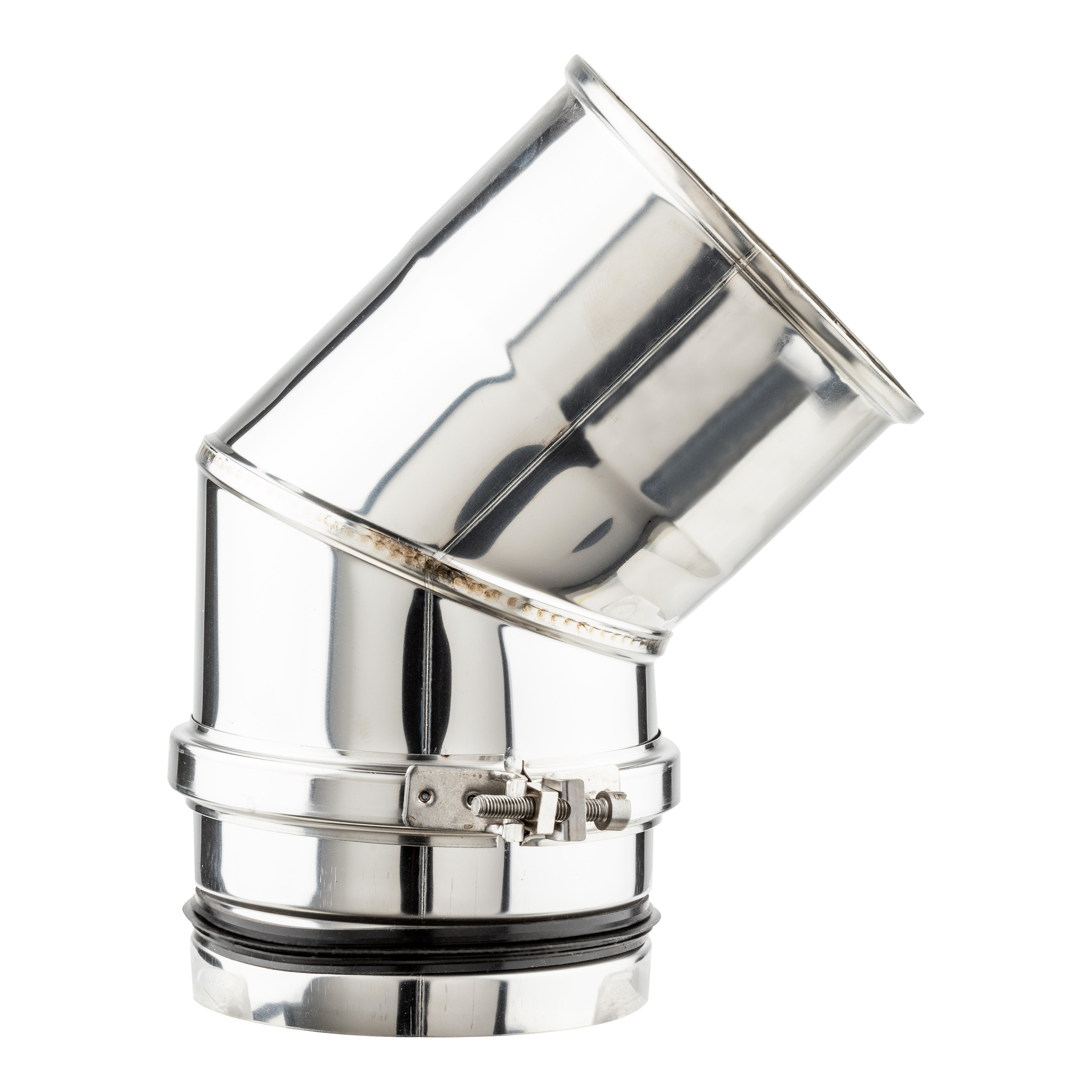 CODO 45º INOXIDABLE PARED SIMPLE 100MM - 2