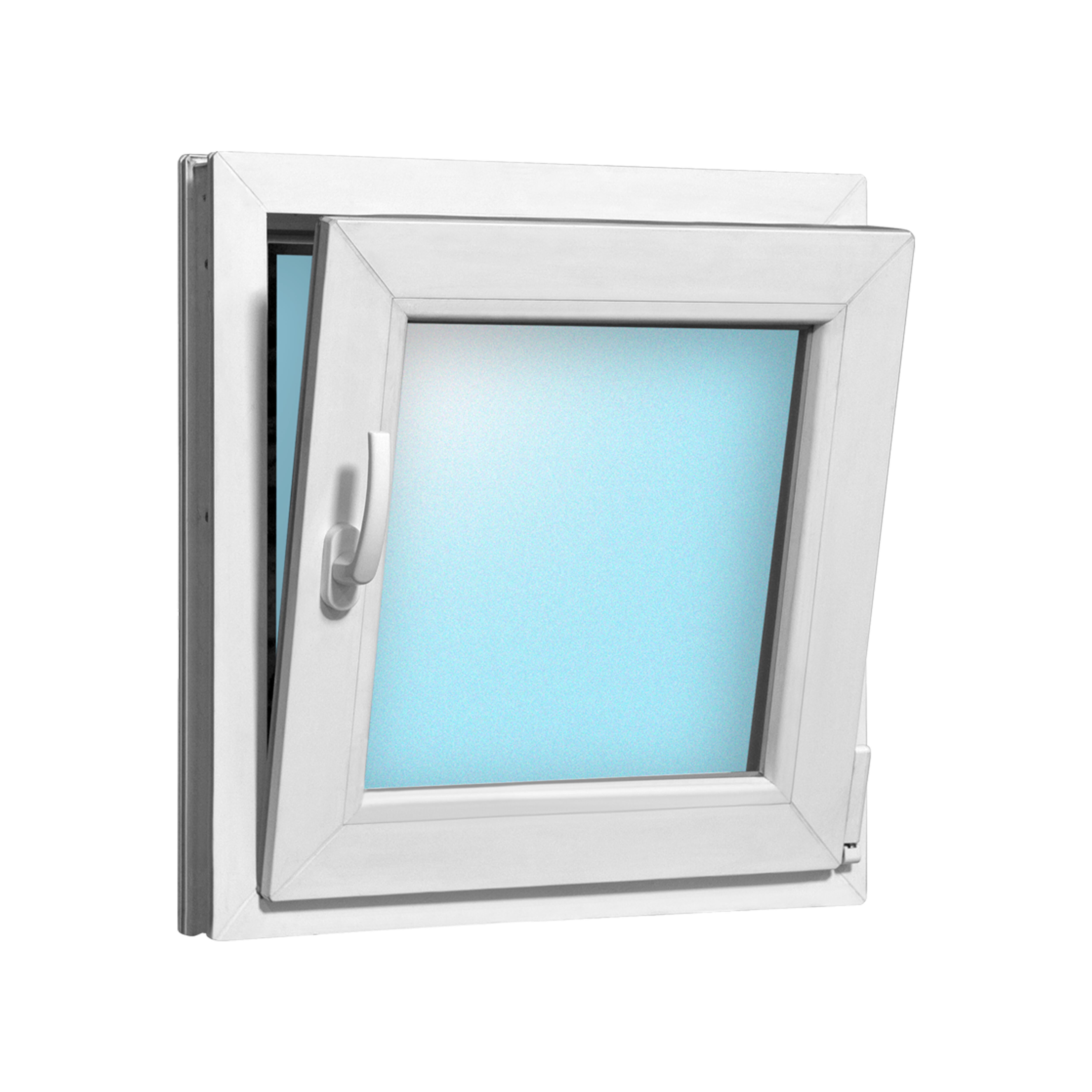 VENTANA PVC OSCILOBATIENTE BLANCA 60X60CM VIDRIO MATE - 4