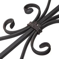 BARRA DE HIERRO FORJADO MARTILLADO DECORATIVO DOS RIZOS Y DIBUJO CENTRAL  900X174X12MM - 5