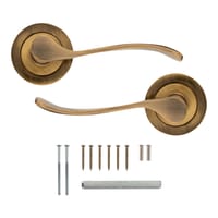 JUEGO DE MANILLA ROSETA LATON BRONCE  MOD 1152 - 3