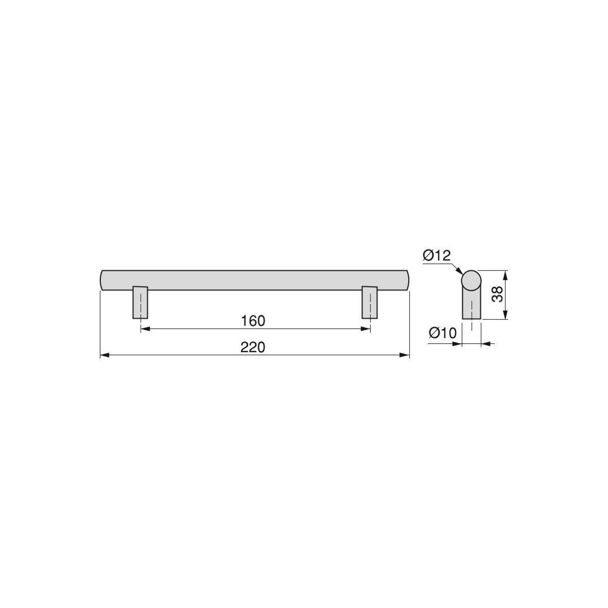 TIRADOR MUEBLE METAL ACERO INOXIDABLE 160MM NEGRO 10UDS - 2
