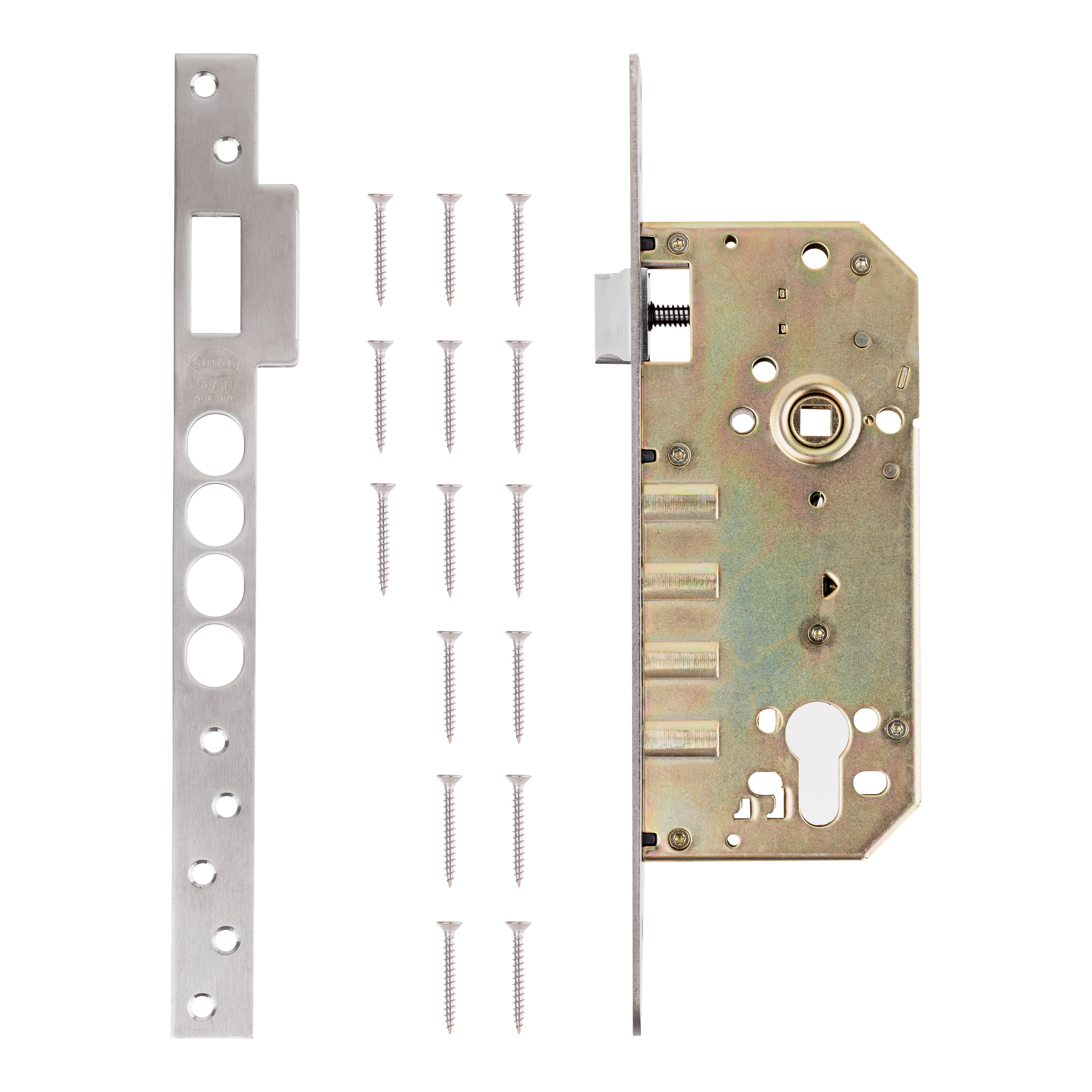 CERRADURA SEGURIDAD EMBUTIR PUERTA DE MADERA 50MM INOXIDABLE 100 AMIG - 3