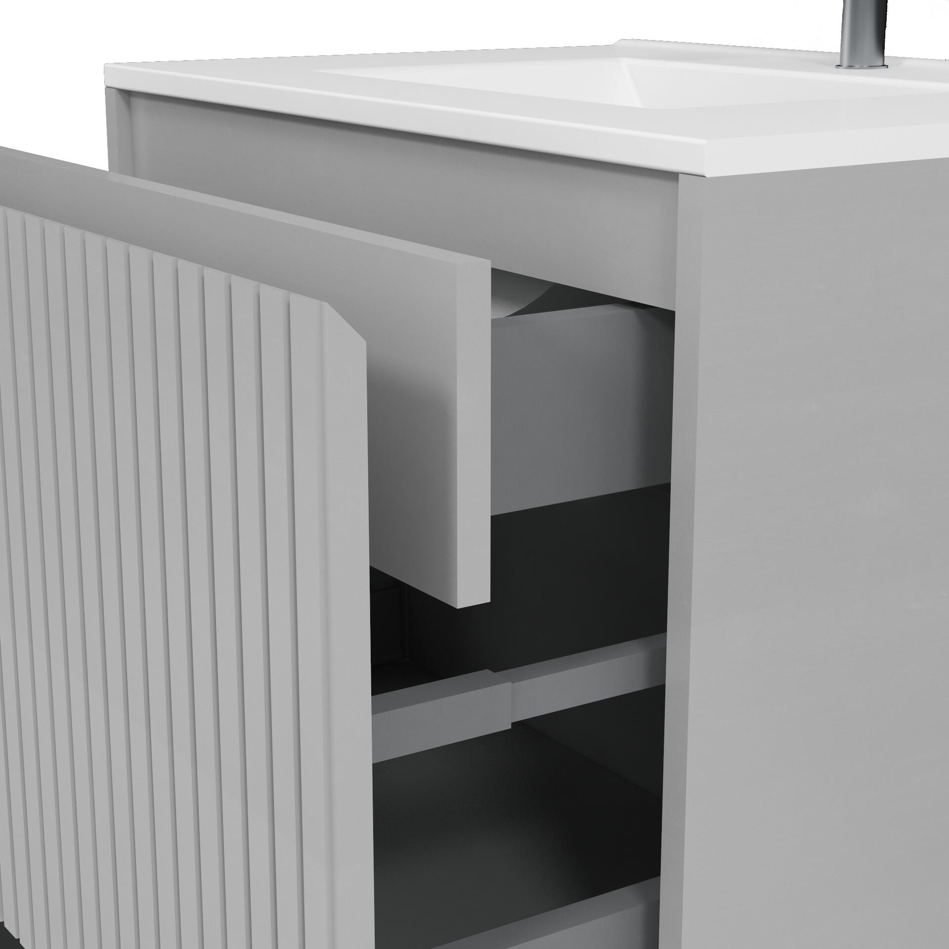 MUEBLE DE BAÑO WAVE GRIS 60X45CM - 5