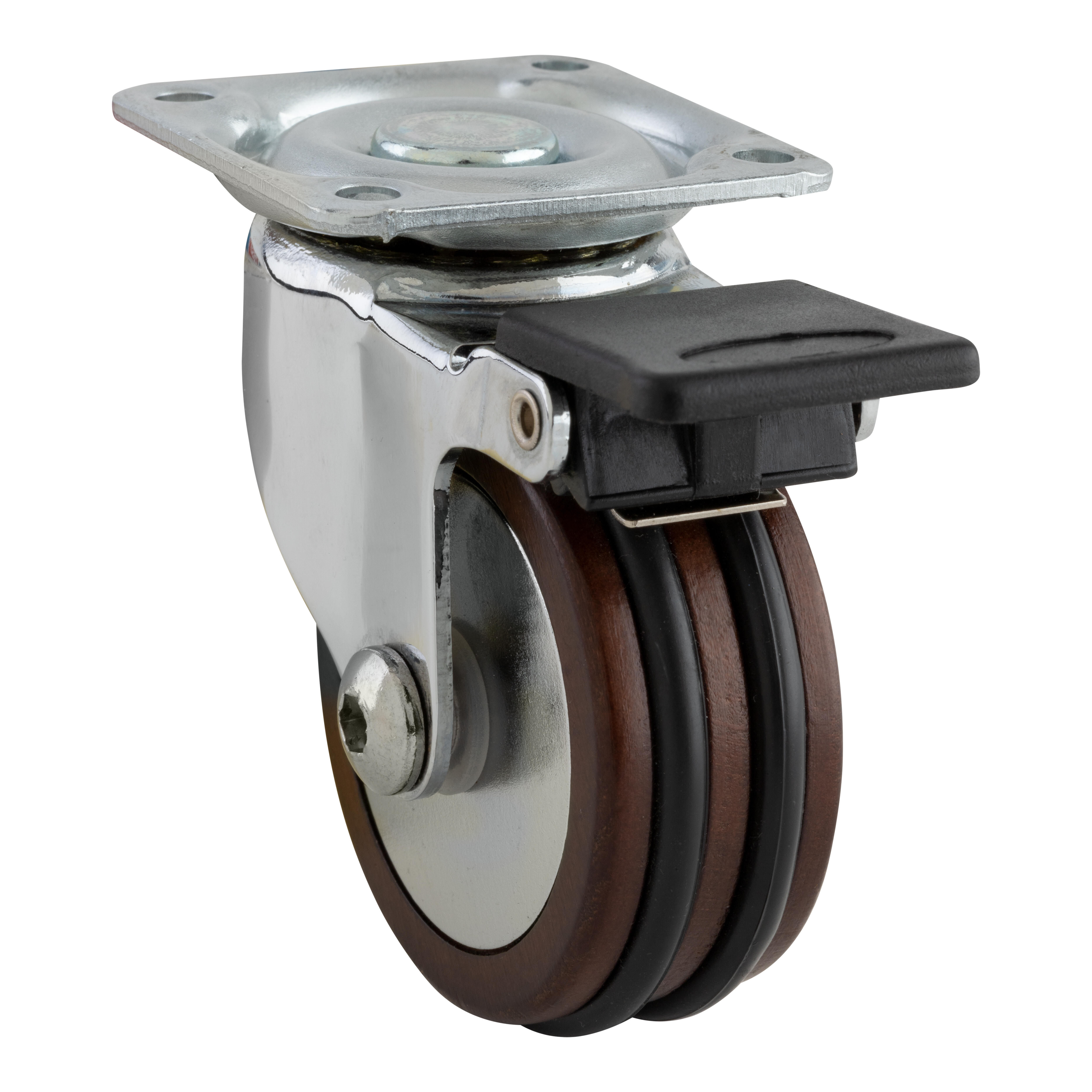 RUEDA 50MM MADERA. HASTA 30KG. LLANTA CROMADO - 2