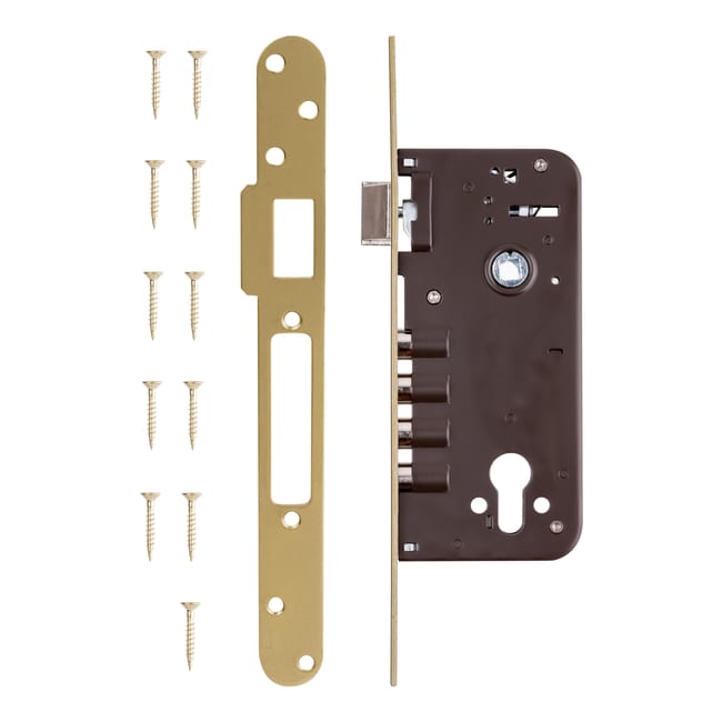 CERRADURA SEGURIDAD EMBUTIR PUERTA DE MADERA 50  MM. LATONADA 101 YALE - 1