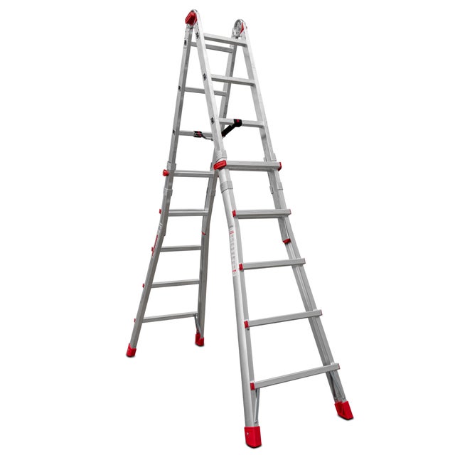 ESCALERA METÁLICA MULTIPOSICIÓN DE ALUMINIO 12+12 PELDAÑOS