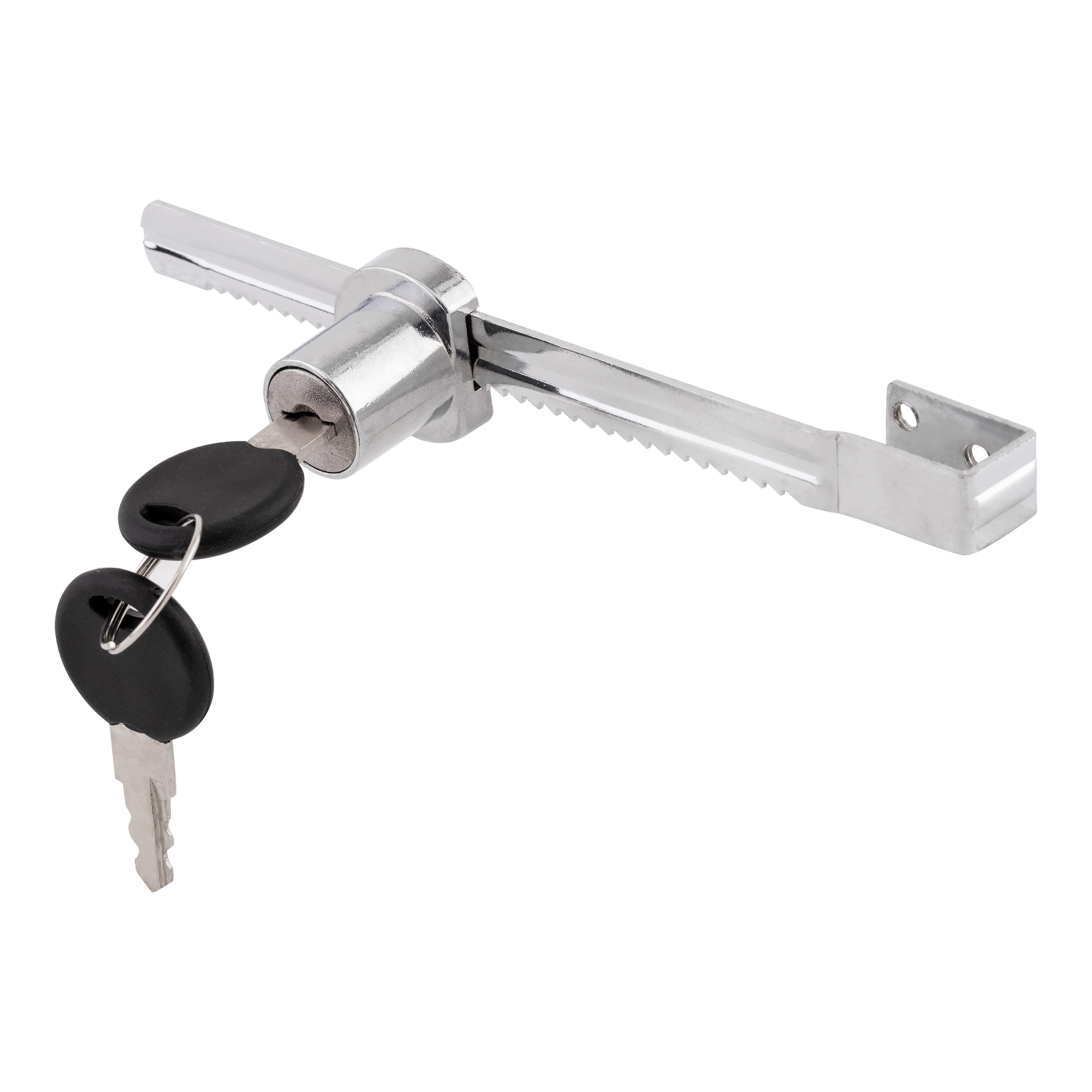 CERRADURA VITRINA PUERTA CRISTAL CORREDERA CON LLAVE ACERO NIQUELADO - 2