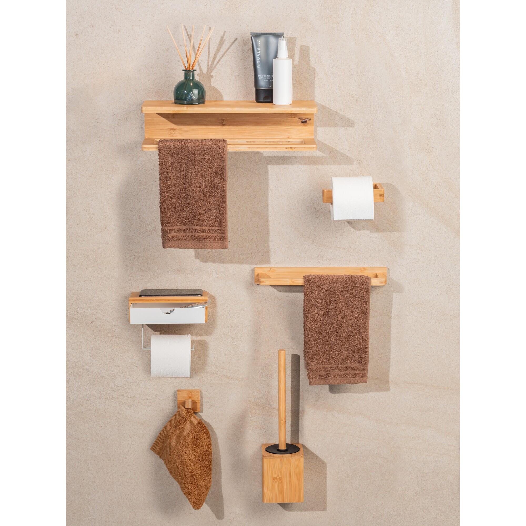 Percha/perchero Inbara bambú marrón  con 1 gancho - 4