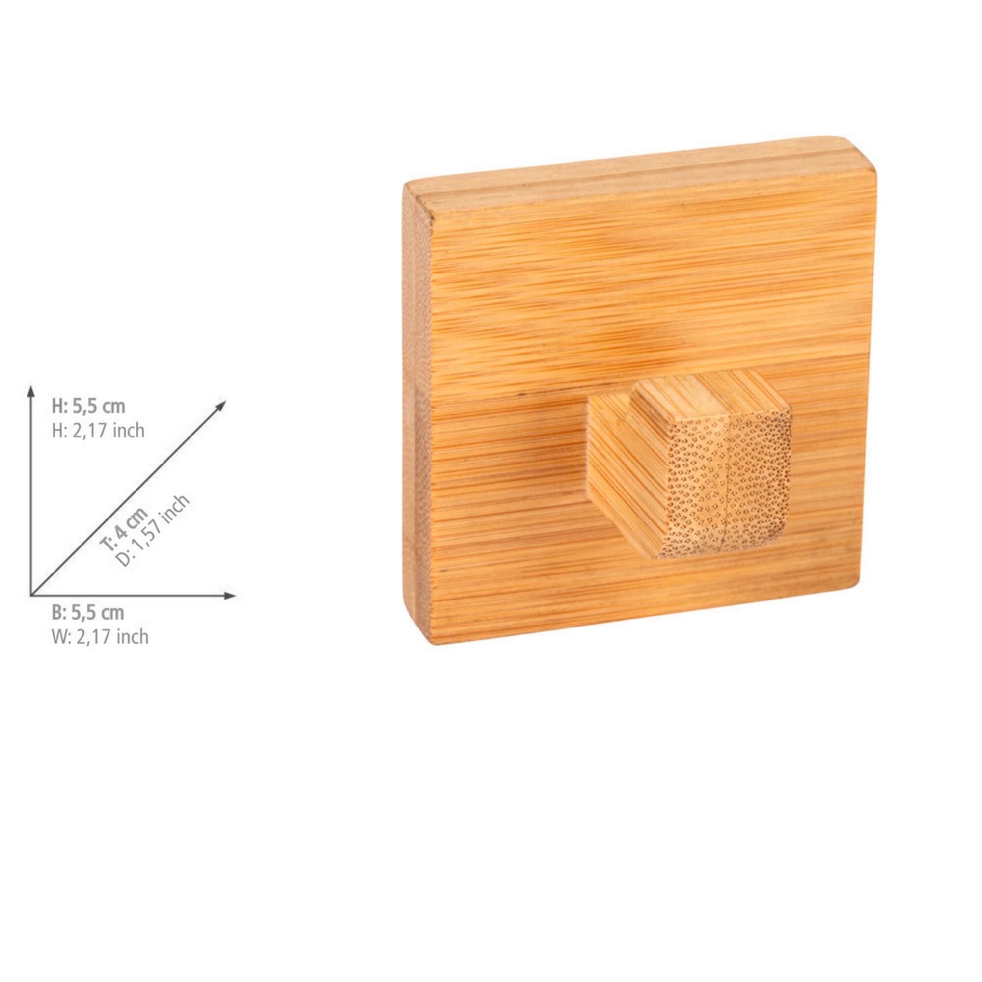 Percha/perchero Inbara bambú marrón  con 1 gancho - 3