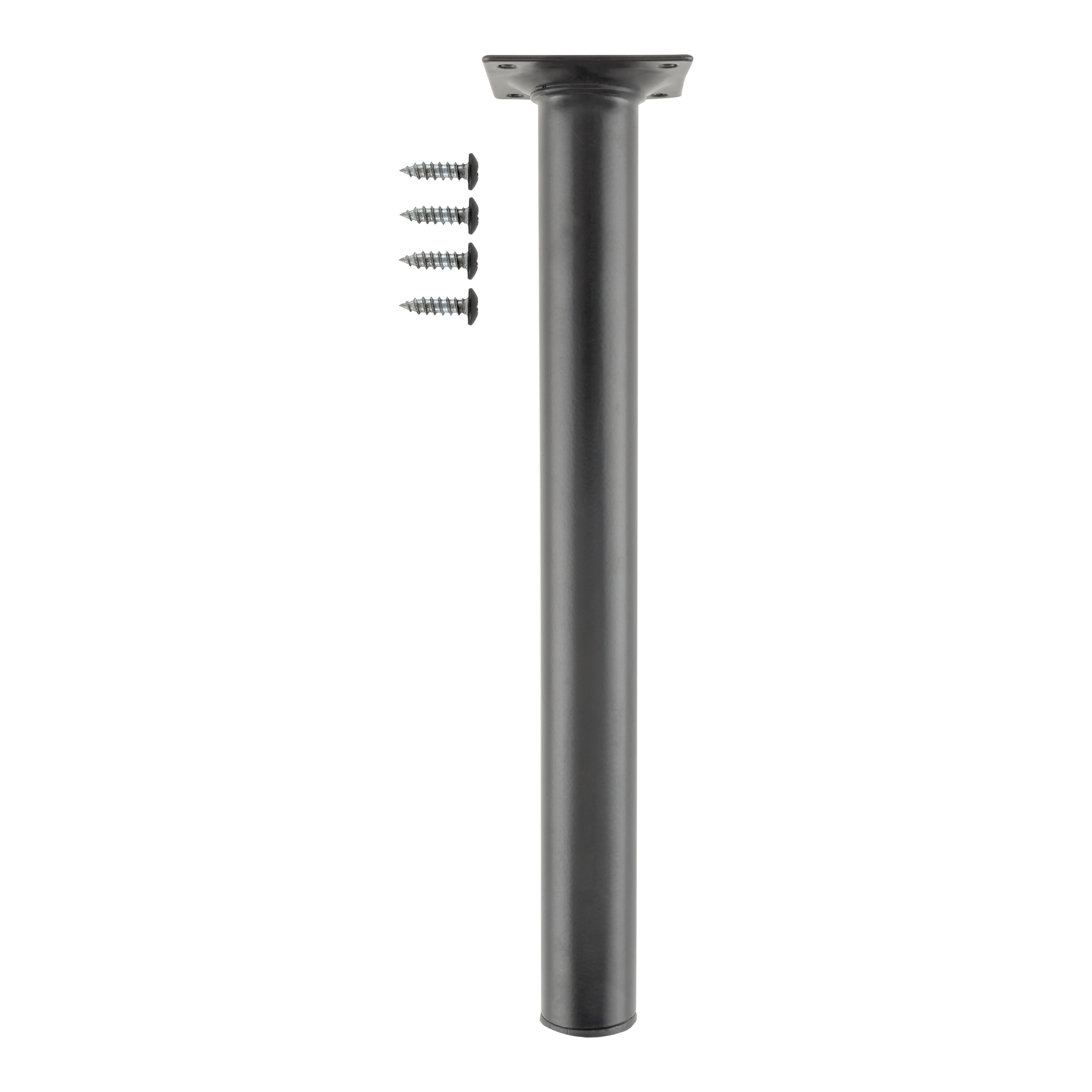 PATA MUEBLE ACERO REDONDA 300MM 30MM NEGRA. - 2