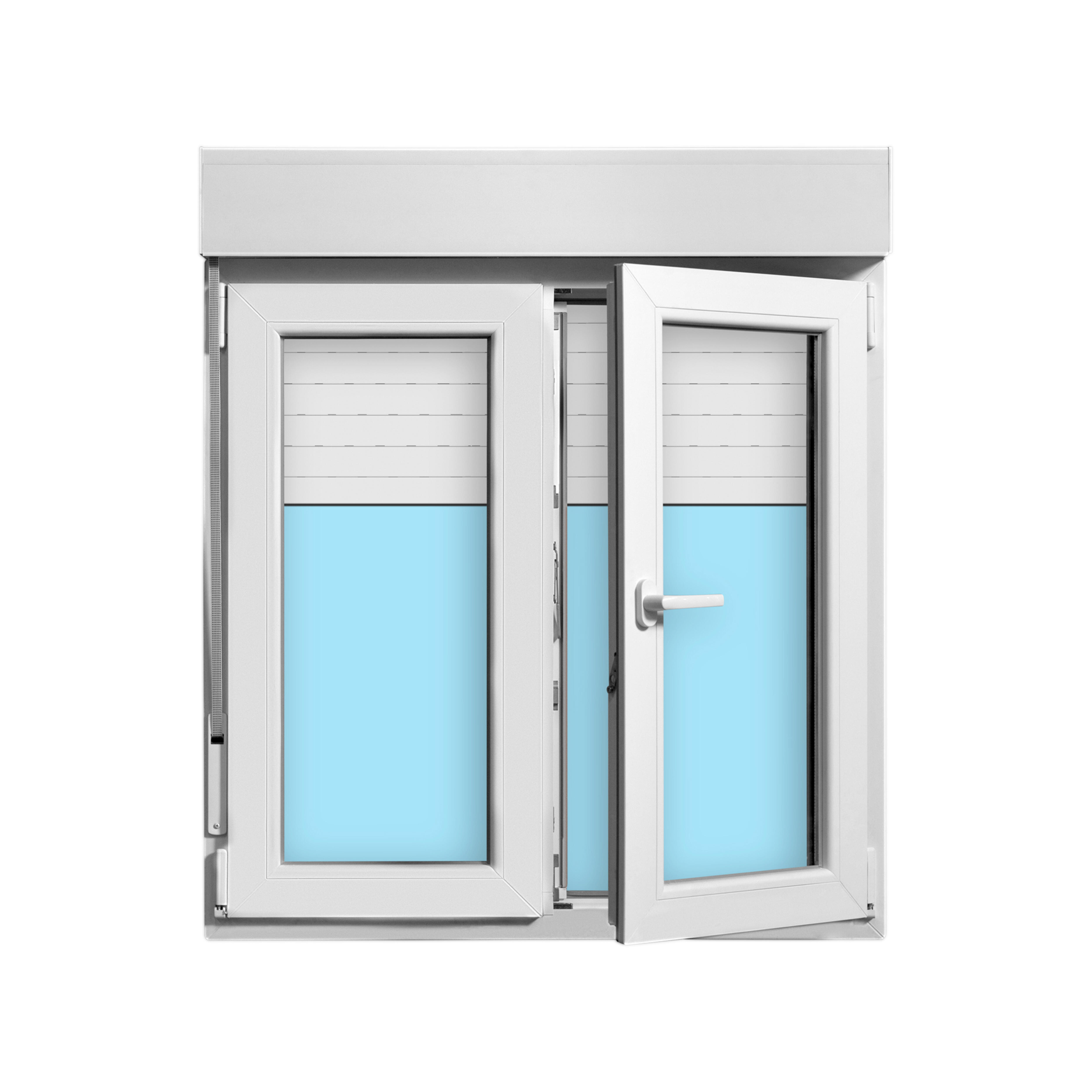 VENTANA PVC OSCILOBATIENTE CON PERSIANA BLANCA 100X115CM - 2