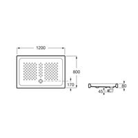PLATO DE DUCHA CERAMICO RECTANGULAR  ROCA BLANCO 80X120CM - 3