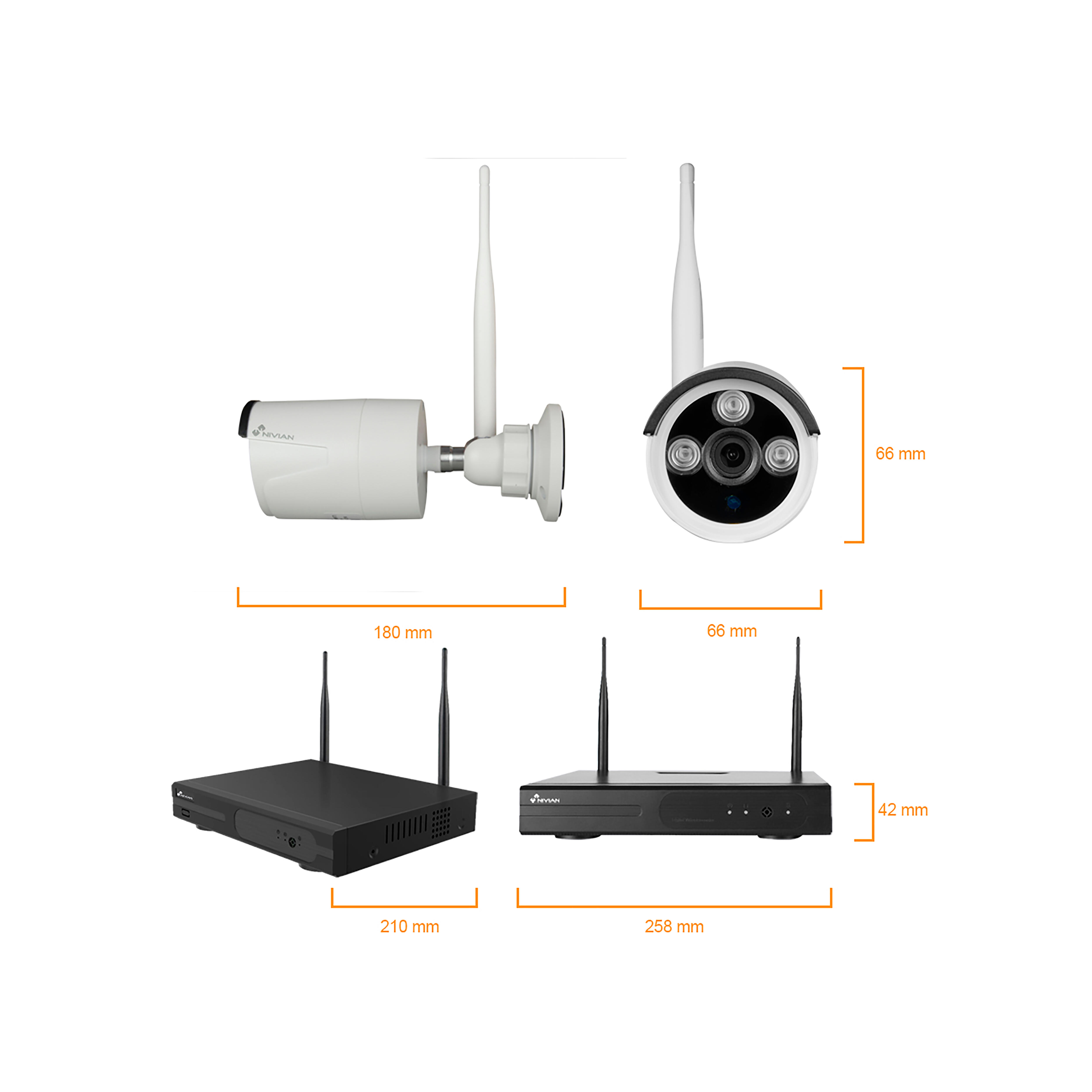 KIT GRABADOR CCTV WIFI 10 CANALES + 4 CAMARAS EXTERIOR + 1TB - 2