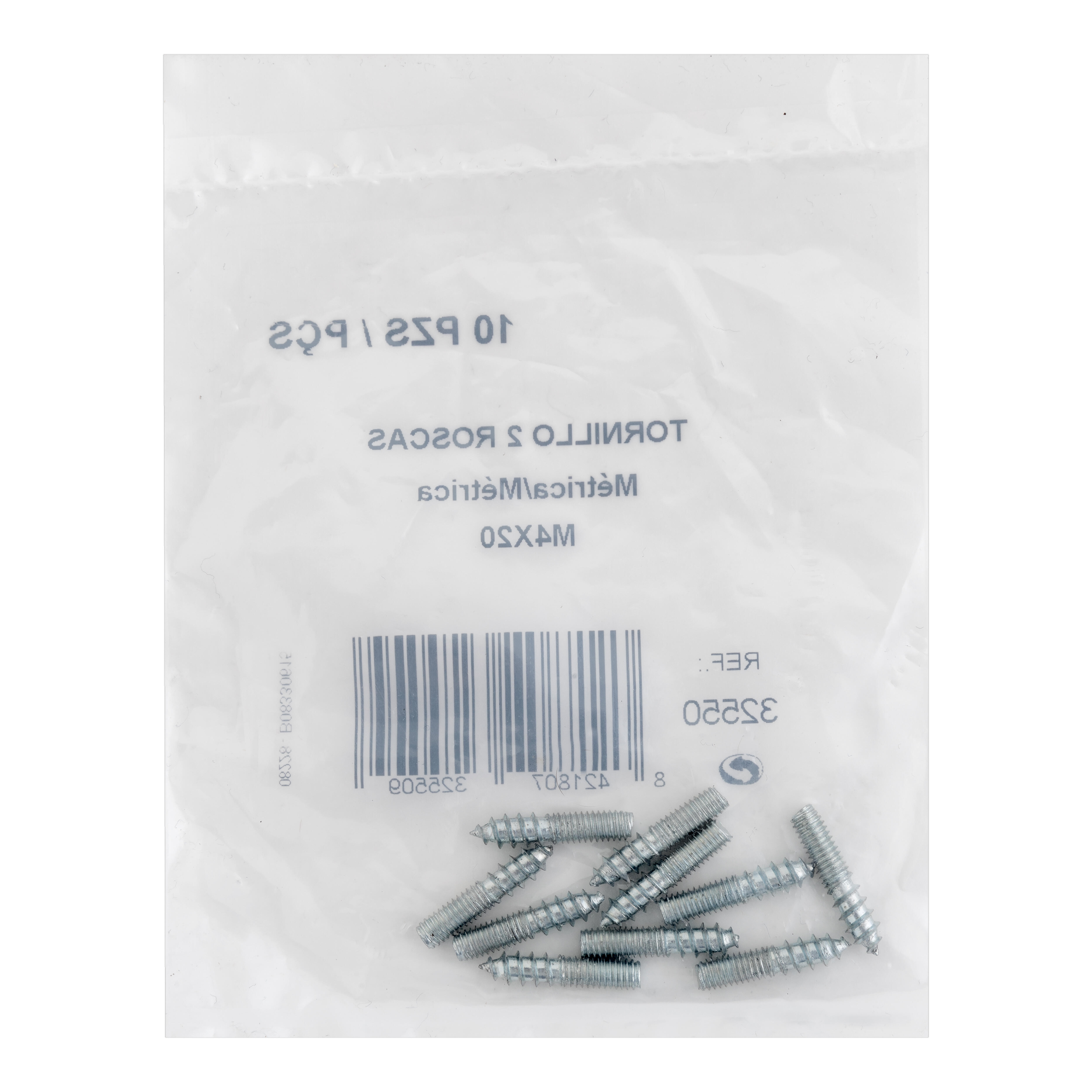 ESPARRAGO DOBLE ROSCA MADERA METRICA  4 X 20  MM. 10 UDS. - 2