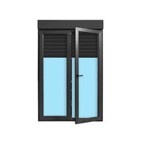 BALCONERA PVC OSCILOBATIENTE CON PERSIANA  GRIS GRAFITO 140X218CM - 2