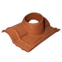TEJA CERÁMICA CON SALIDA DE HUMOS CIRCULAR PARA TEJA S10 ROJO - 2