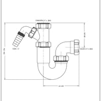 SIFON LAVABO CURVO EXTENSIBLE 1 1/2