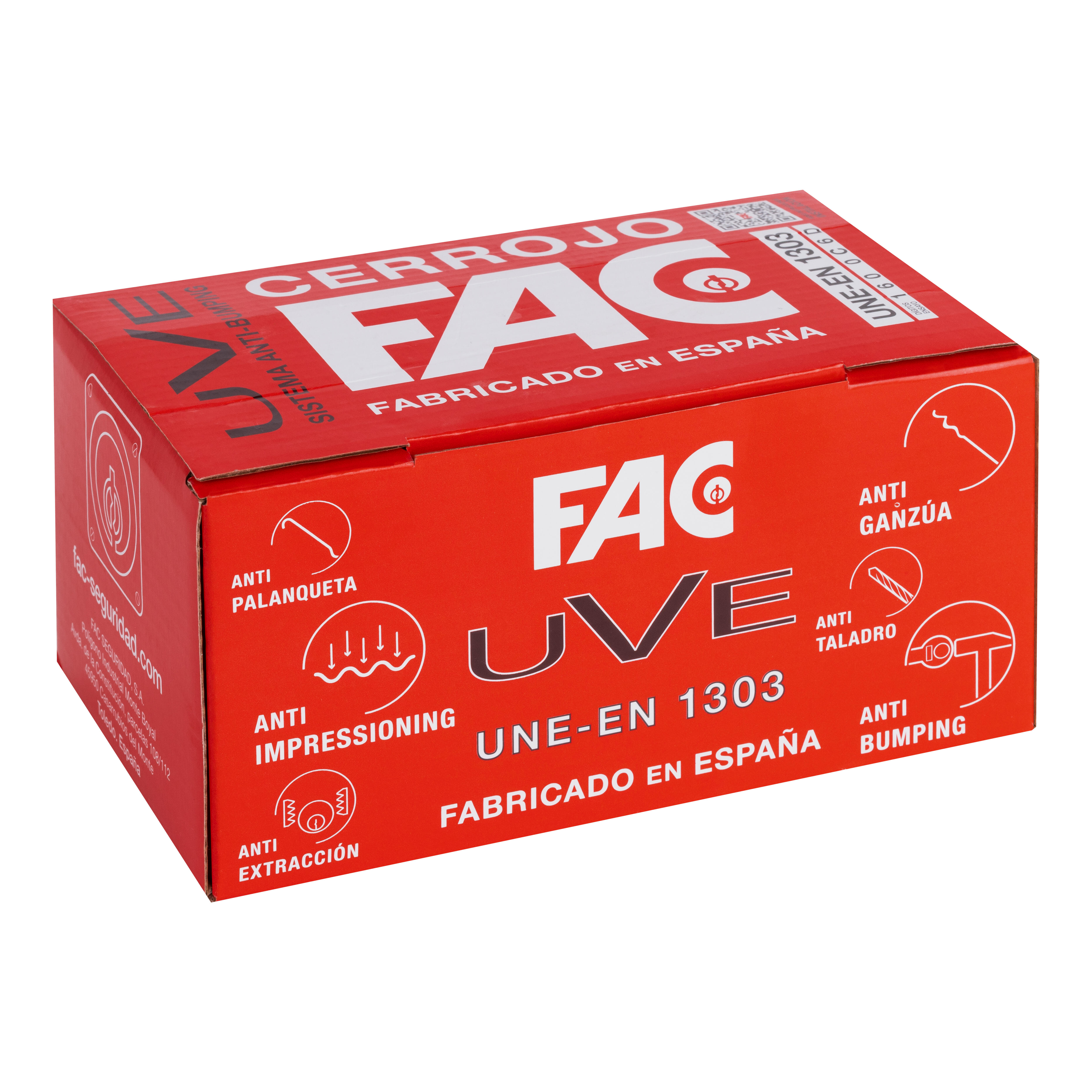 CERROJO PUERTA DE SEGURIDAD ANTIBUMPING INTERIOR Y EXTERIOR NIQUELADO 5 LLAVES FAC - 5