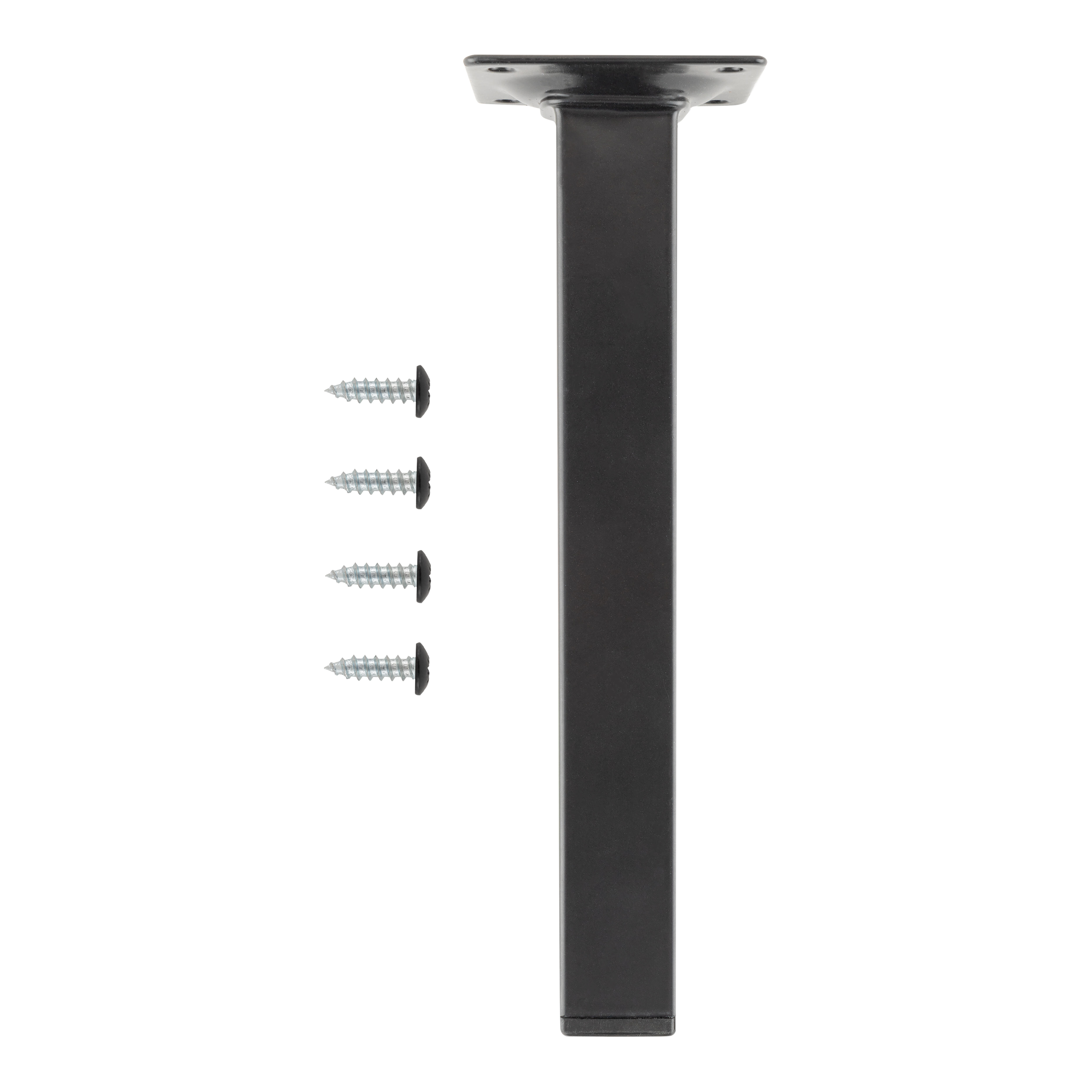 PATA MUEBLE ACERO CUADRADA 200MM 25x25MM NEGRA. 1UD - 2