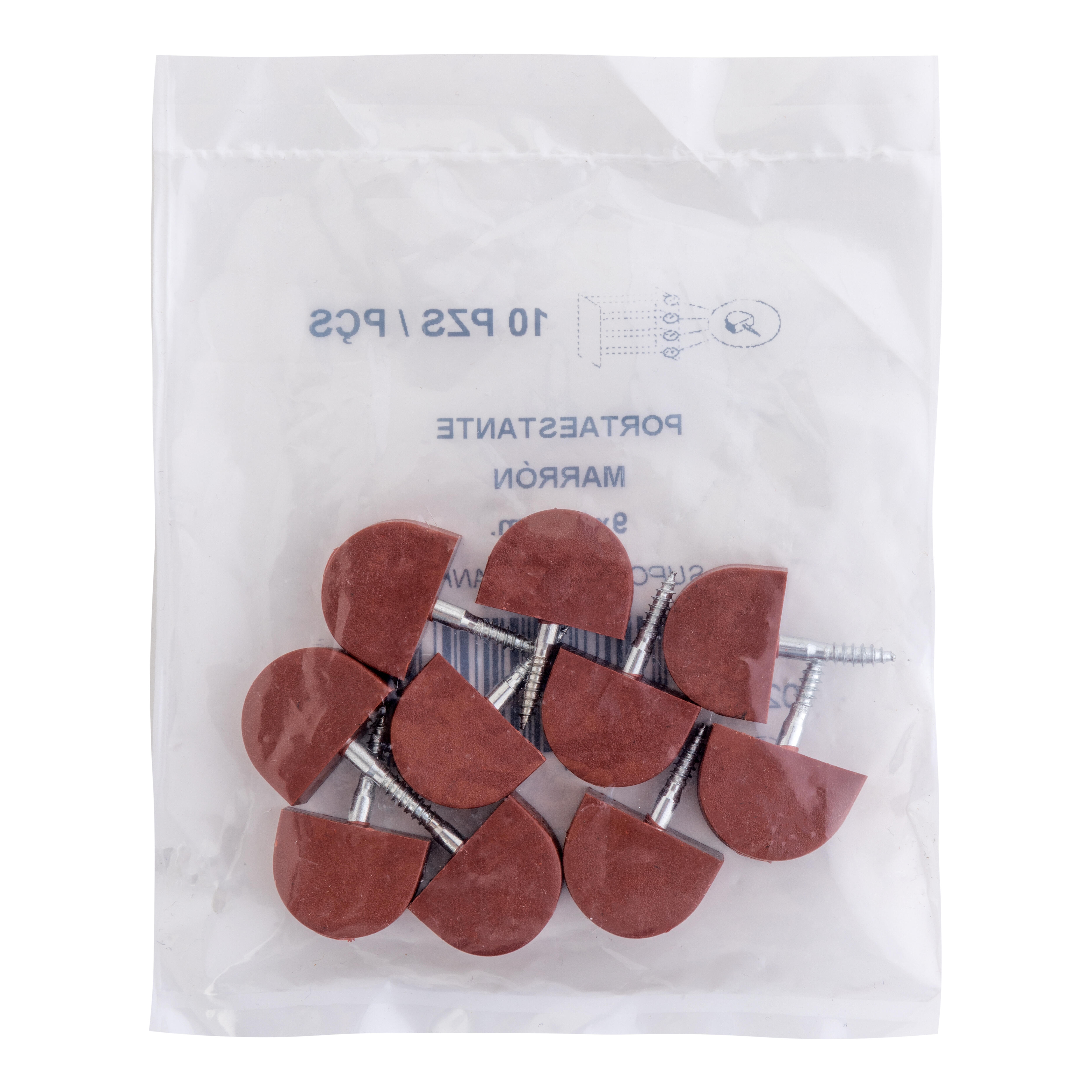 PORTAESTANTE SEMICIRCULAR DE ATORNILLAR 19 MM MARRON . 10 UDS - 2