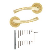 JUEGO DE MANILLA ROSETAS HIERRO LATON PULIDO  MOD 6620 - 2