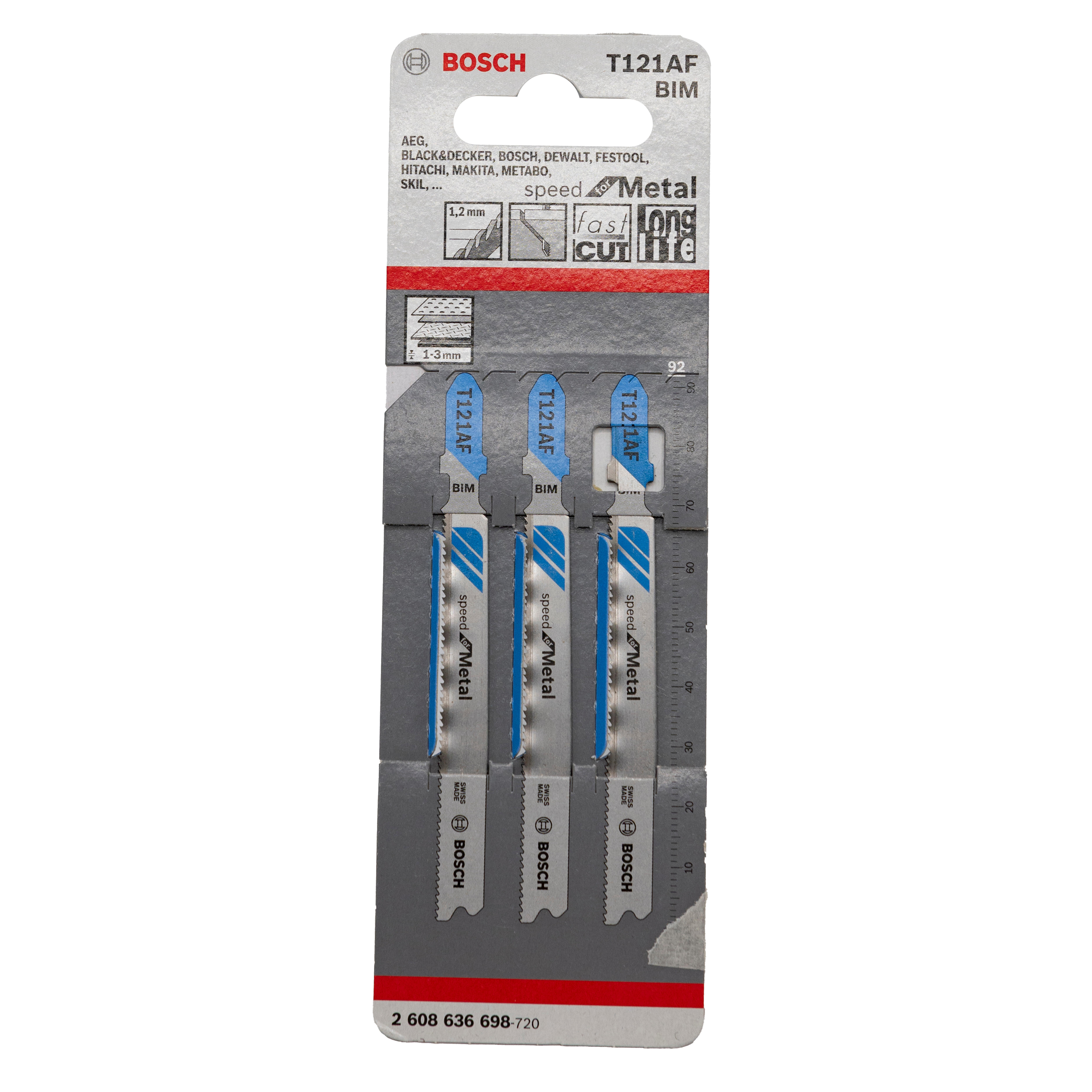 HOJA DE SIERRA DE CALAR METAL T 121AF BOSCH 3UDS - 2